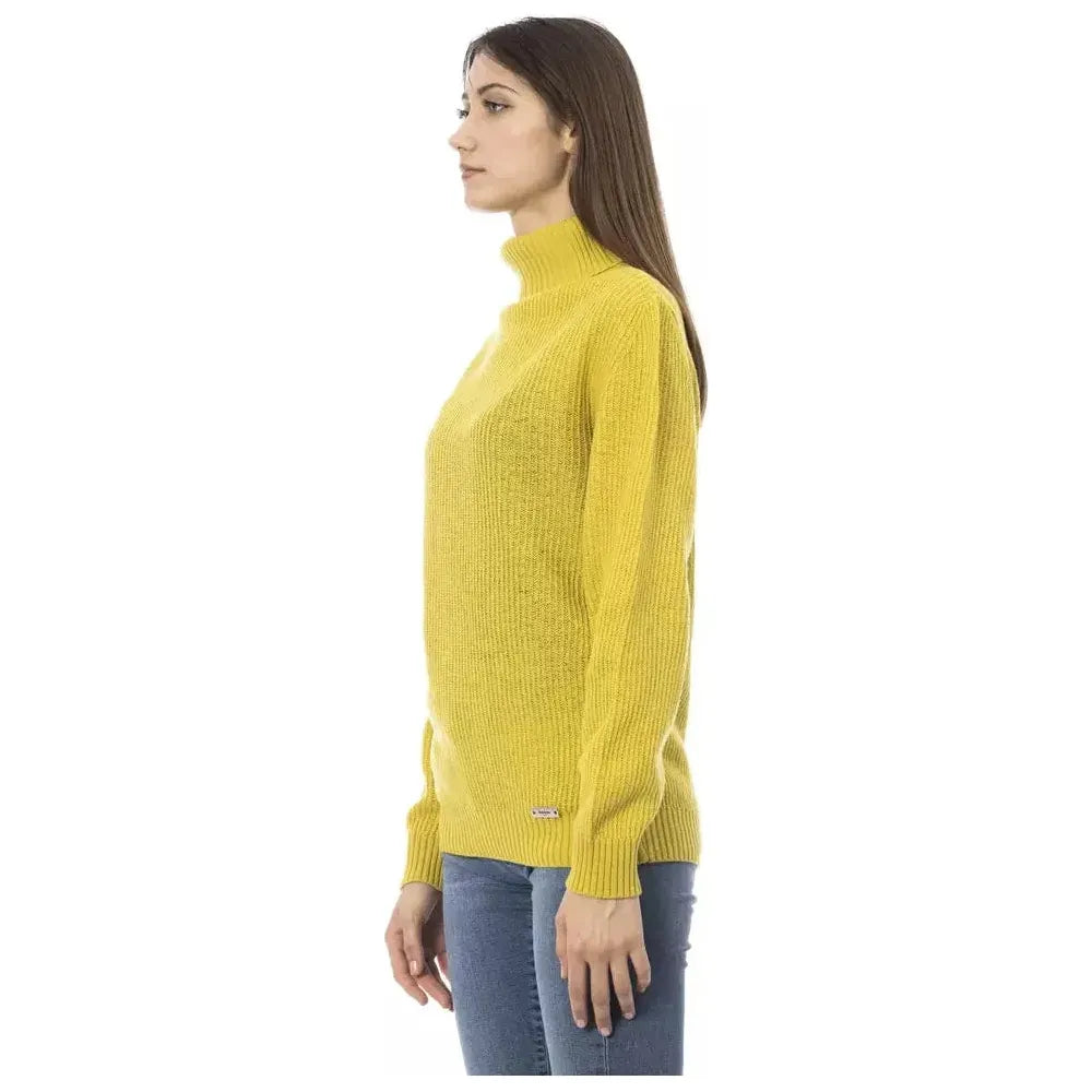 Baldinini Trend Yellow Wool Women Sweater Baldinini Trend Dark Khaki