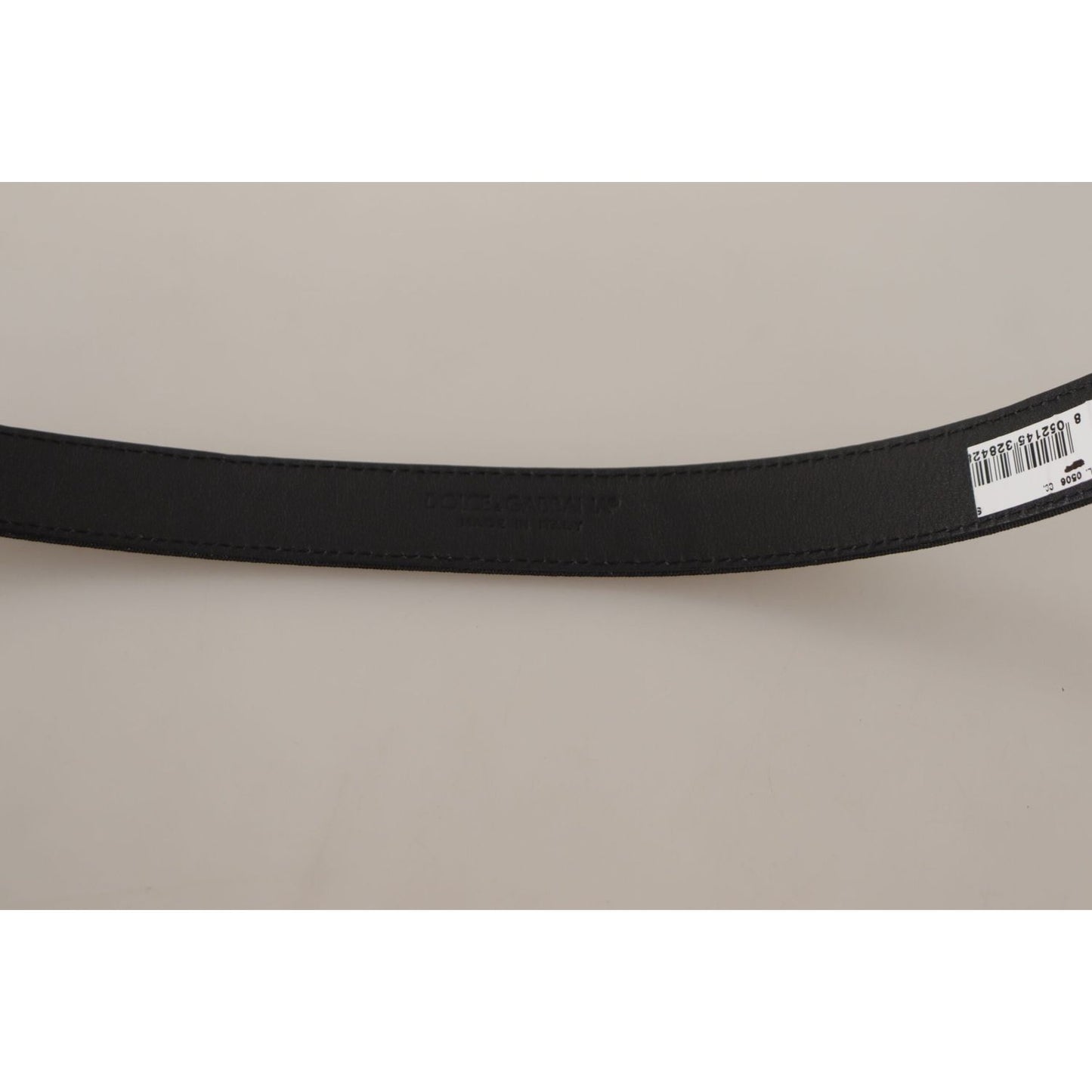 Dolce & Gabbana Elegant Black Canvas & Leather Belt Dolce & Gabbana Dark Gray