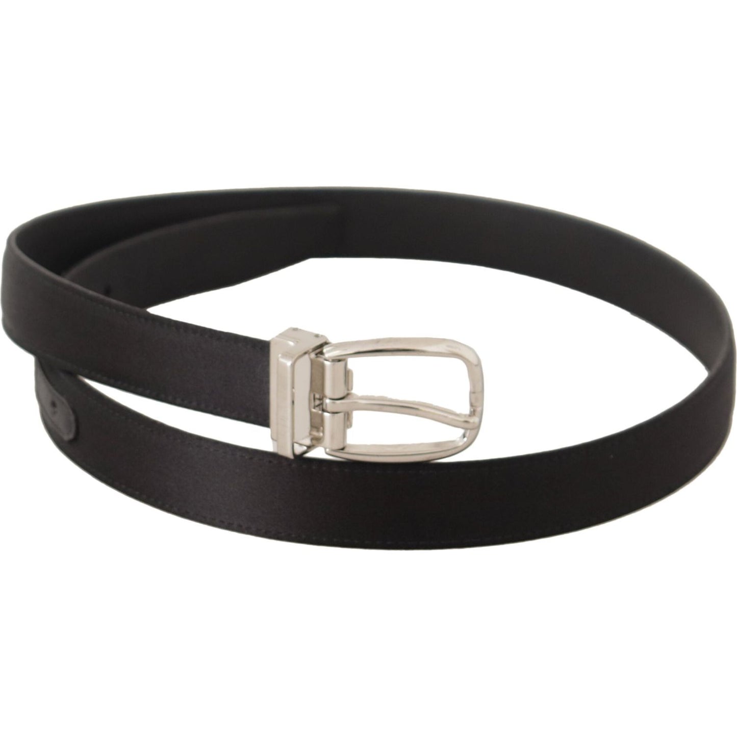 Dolce & Gabbana Elegant Black Leather-Canvas Designer Belt Dolce & Gabbana Dark Slate Gray