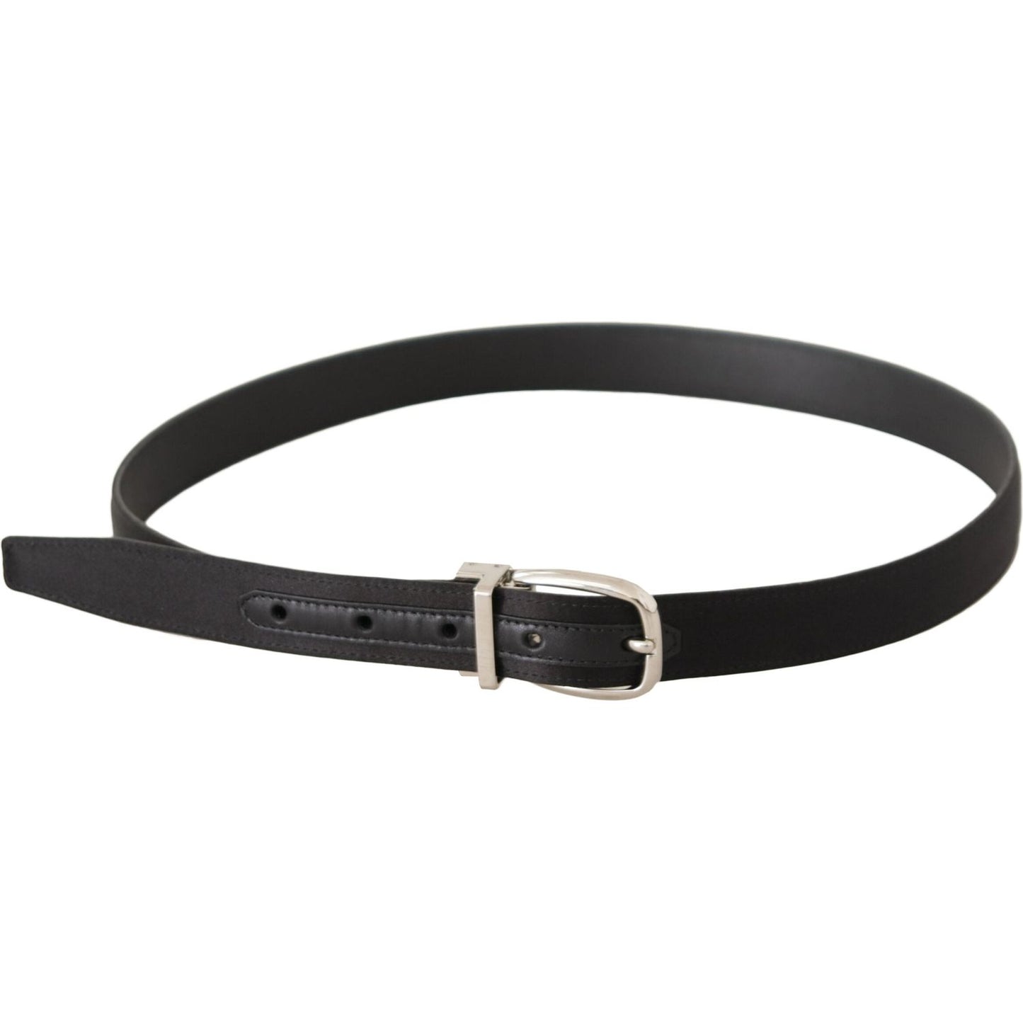 Dolce & Gabbana Elegant Black Leather-Canvas Designer Belt Dolce & Gabbana Dark Slate Gray