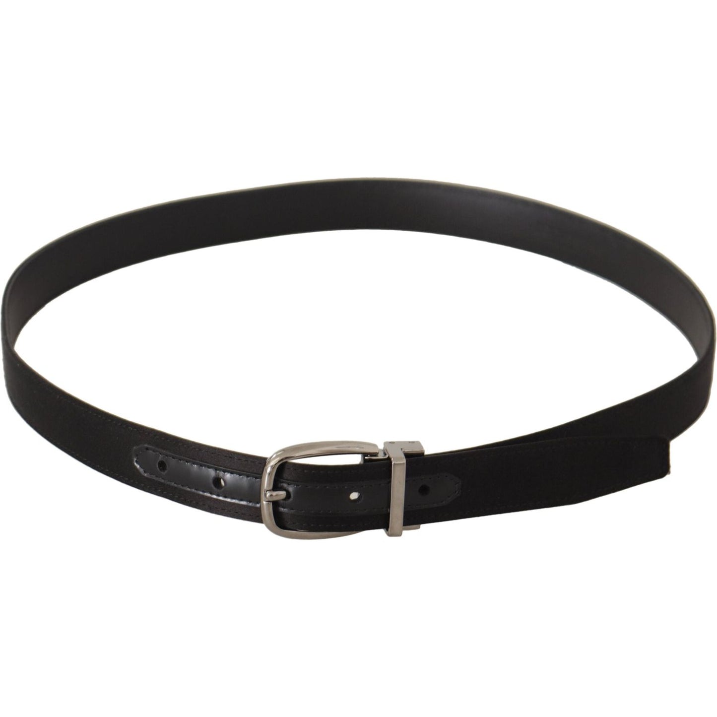 Dolce & Gabbana Elegant Silk Leather Belt with Logo Buckle Dolce & Gabbana Dark Slate Gray