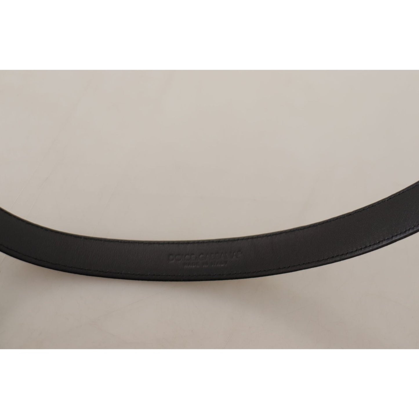 Dolce & Gabbana Elegant Silk Leather Belt with Logo Buckle Dolce & Gabbana Gray