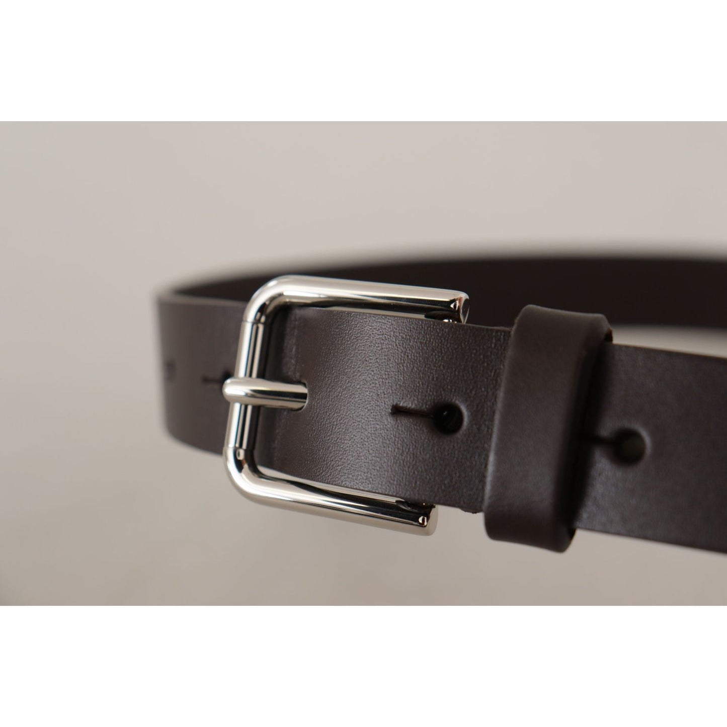 Dolce & Gabbana Elegant Leather Belt With Logo Buckle Dolce & Gabbana Gray