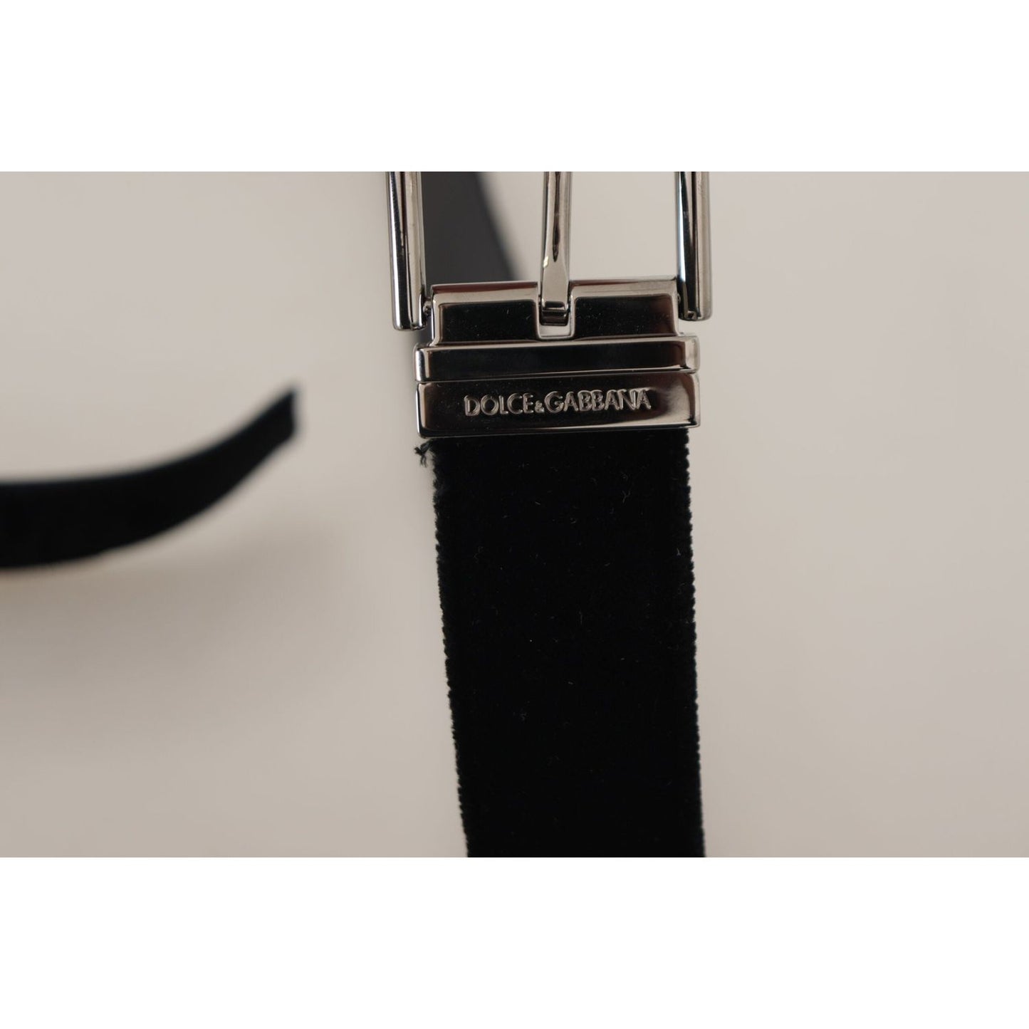 Dolce & Gabbana Sophisticated Velvet Leather Belt Dolce & Gabbana Gray