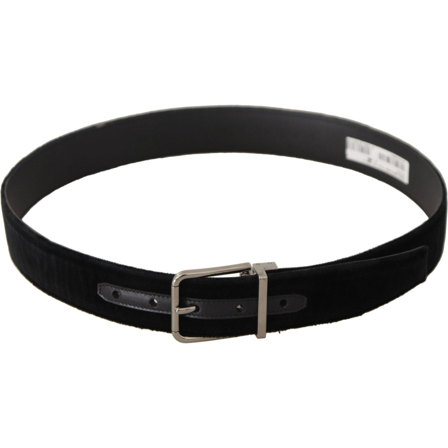 Dolce & Gabbana Sophisticated Velvet Leather Belt Dolce & Gabbana Black