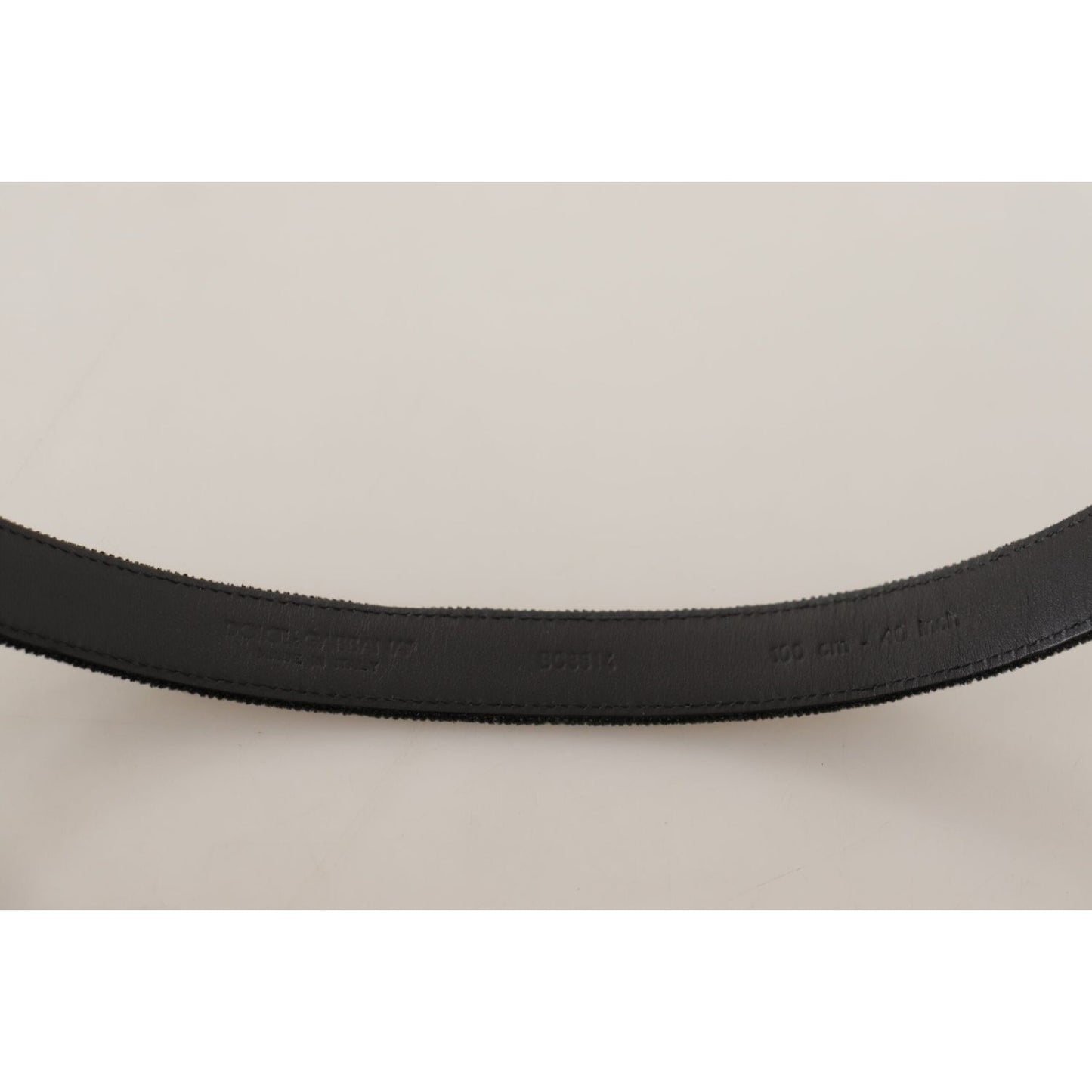 Dolce & Gabbana Elegant Black Velvet Designer Belt Dolce & Gabbana Gray