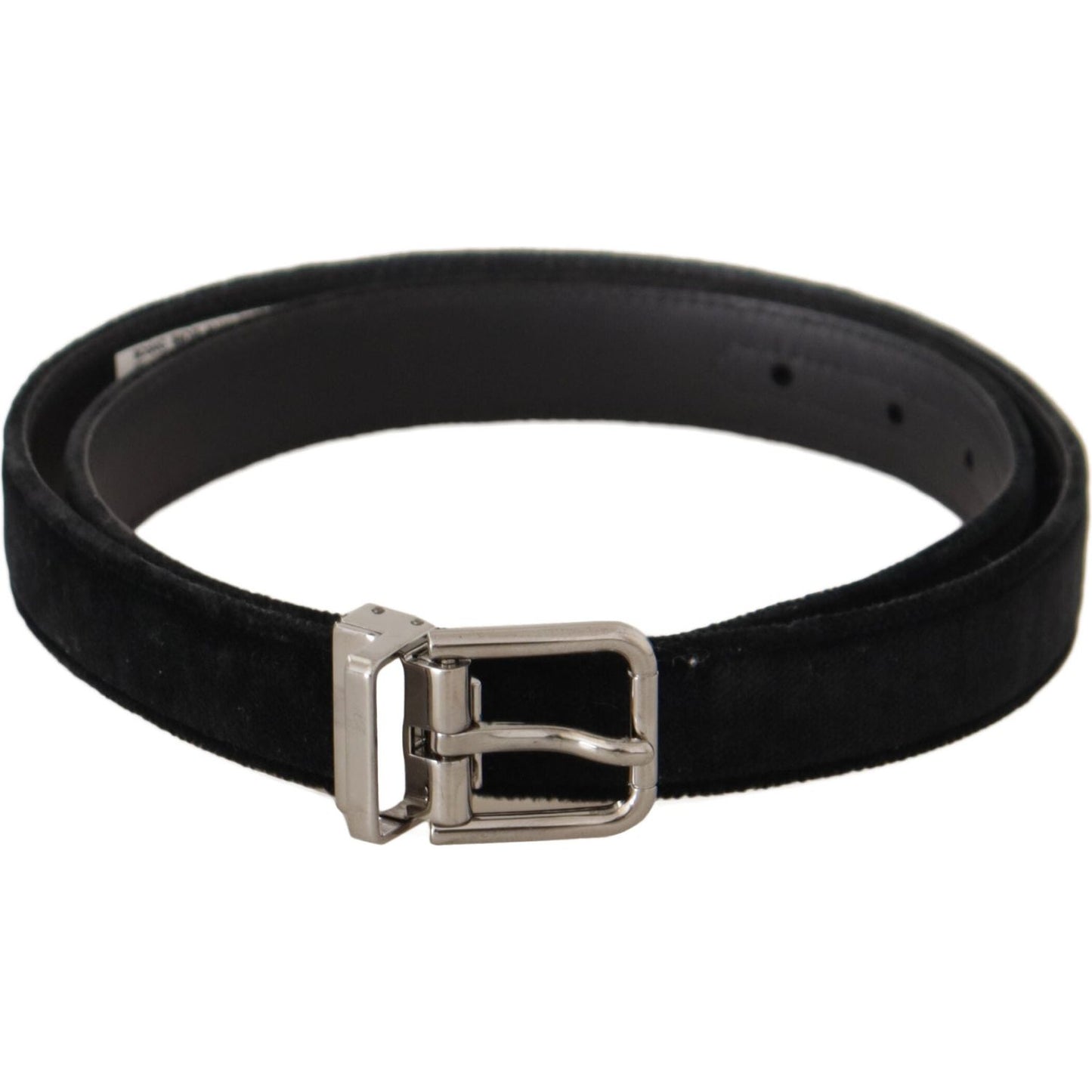 Dolce & Gabbana Elegant Black Velvet Designer Belt Dolce & Gabbana Black