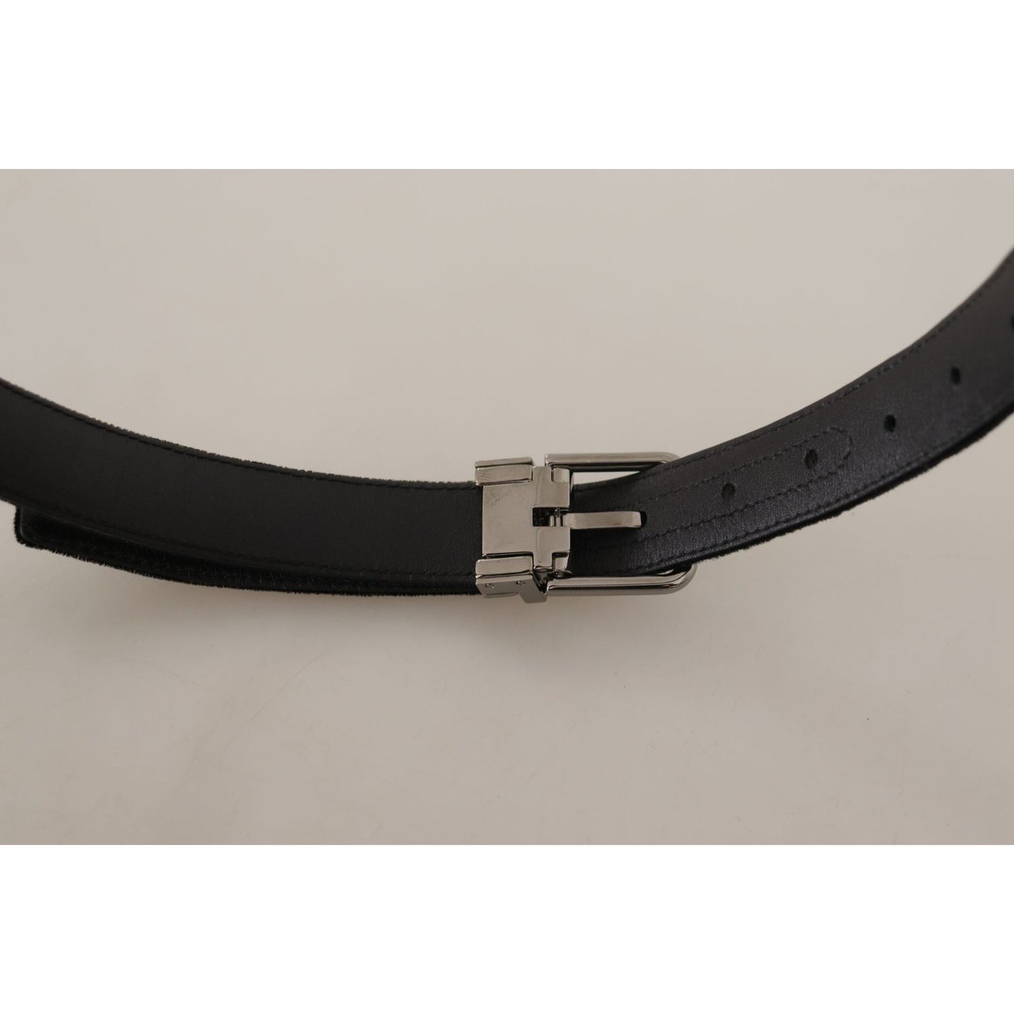 Dolce & Gabbana Elegant Velvet Designer Belt Dolce & Gabbana Gray