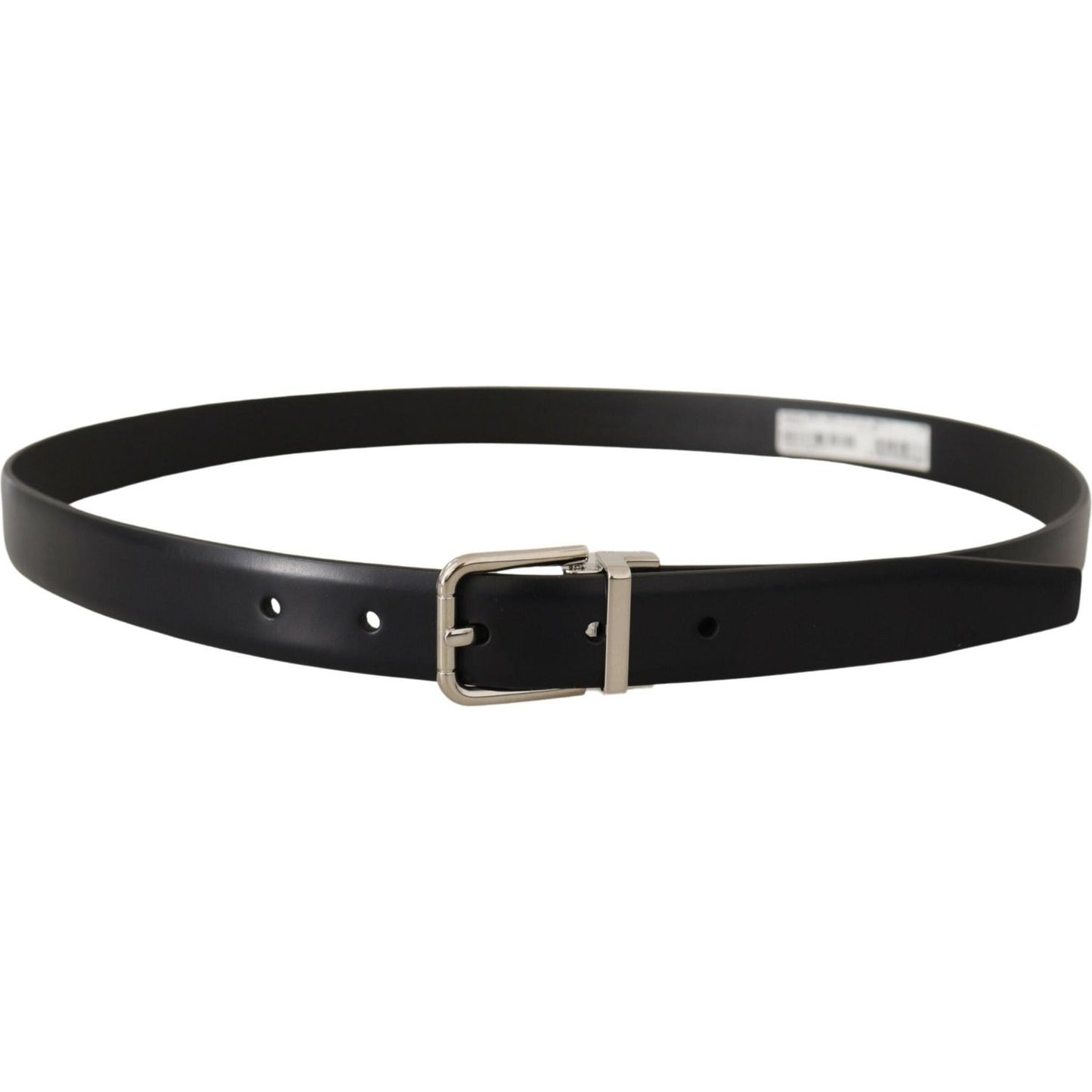 Dolce & Gabbana Elegant Black Leather Belt with Metal Buckle Dolce & Gabbana Dark Slate Gray