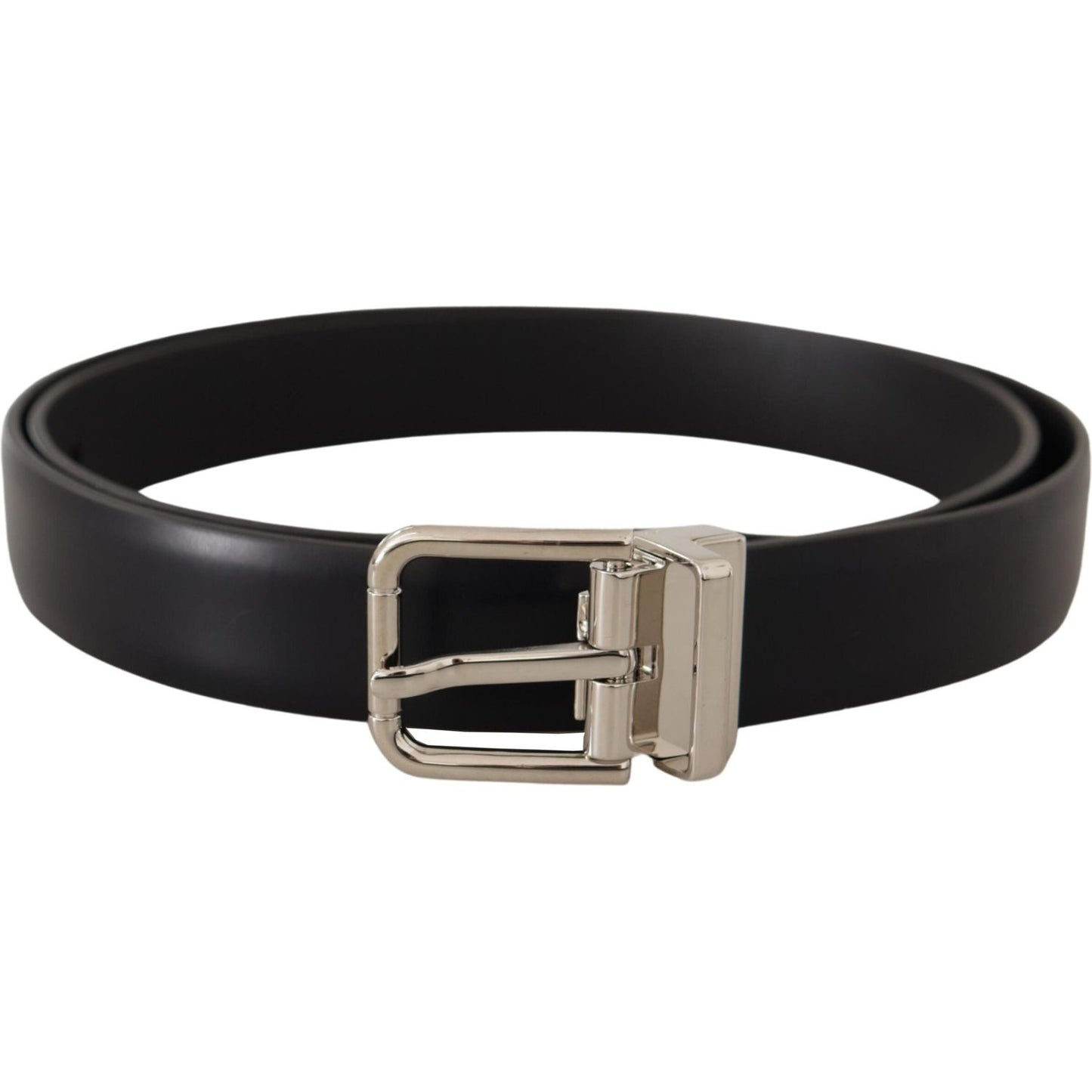 Dolce & Gabbana Elegant Black Leather Belt with Metal Buckle Dolce & Gabbana Black
