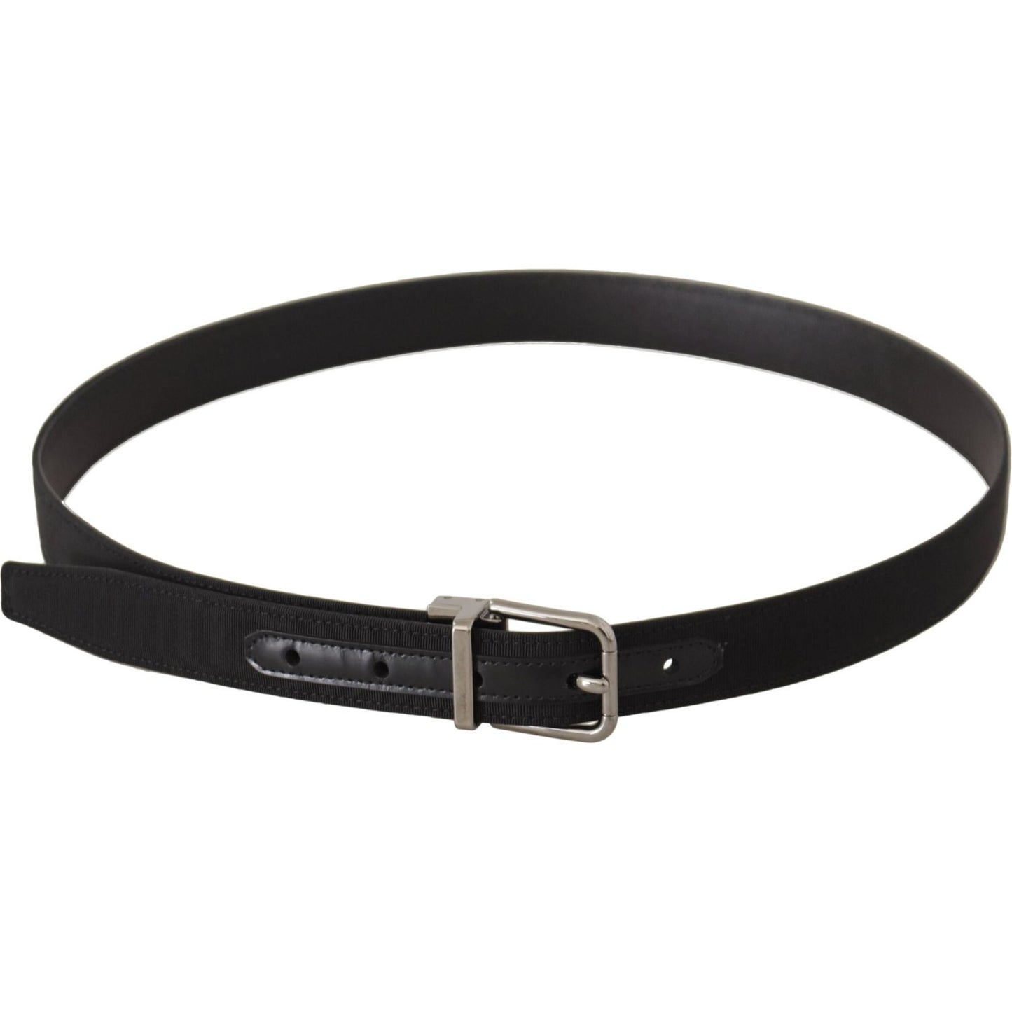 Dolce & Gabbana Elegant Black Leather Belt with Metal Buckle Dolce & Gabbana Dark Slate Gray