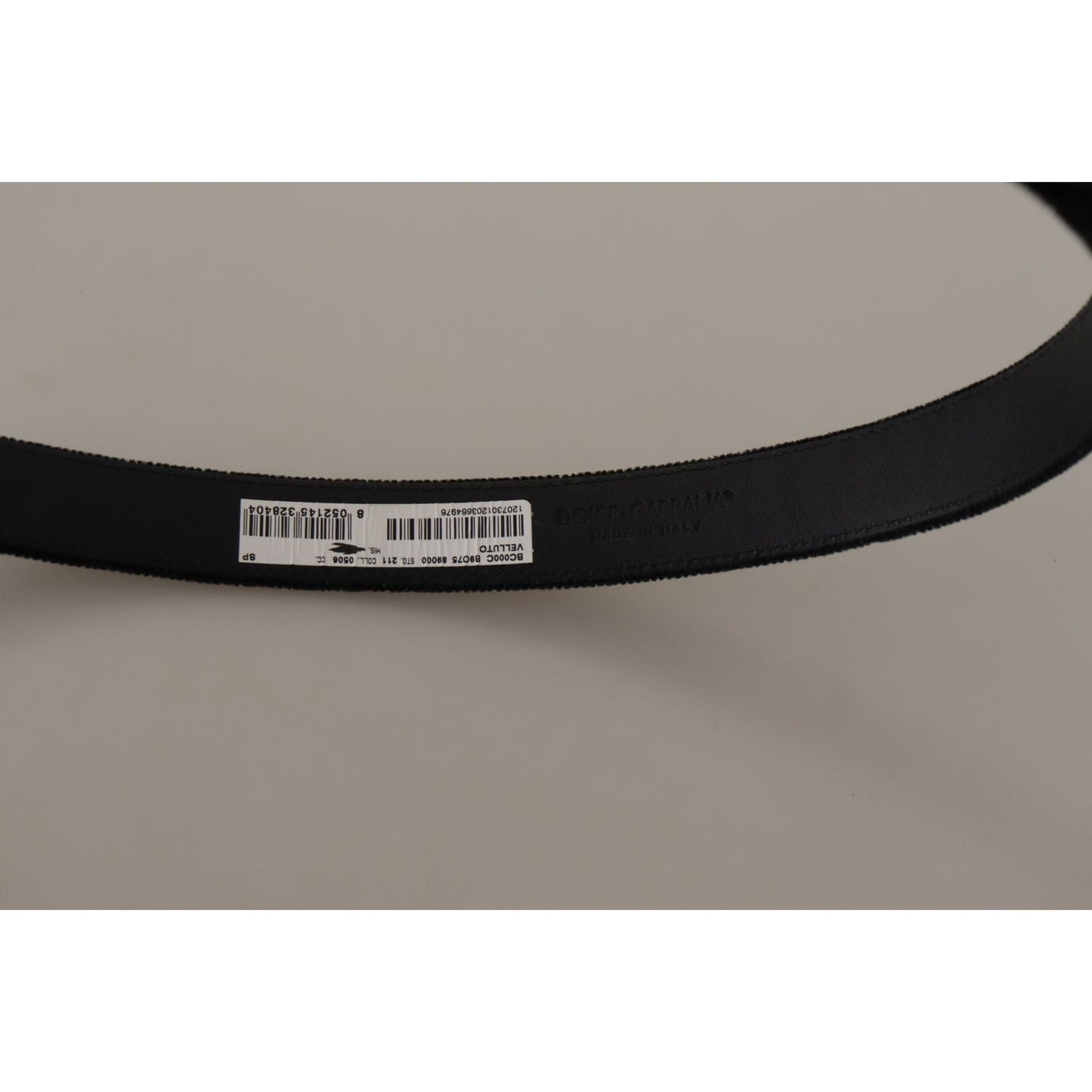 Dolce & Gabbana Chic Velvet Elegance Belt Dolce & Gabbana Light Slate Gray