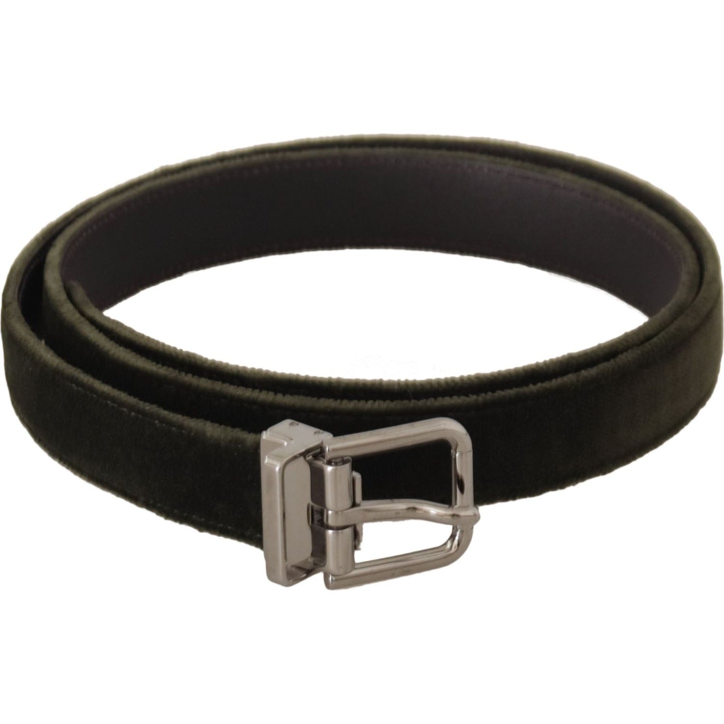 Dolce & Gabbana Elegant Velvet Leather Green Belt Dolce & Gabbana Black