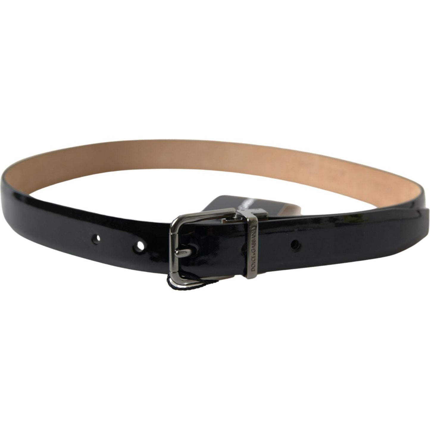 Dolce & Gabbana Elegant Black Leather Belt with Metal Buckle Dolce & Gabbana Dark Slate Gray