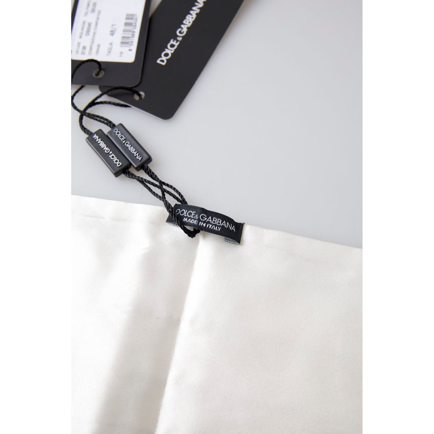 Dolce & Gabbana Elegant White Silk Cummerbund Dolce & Gabbana Light Gray