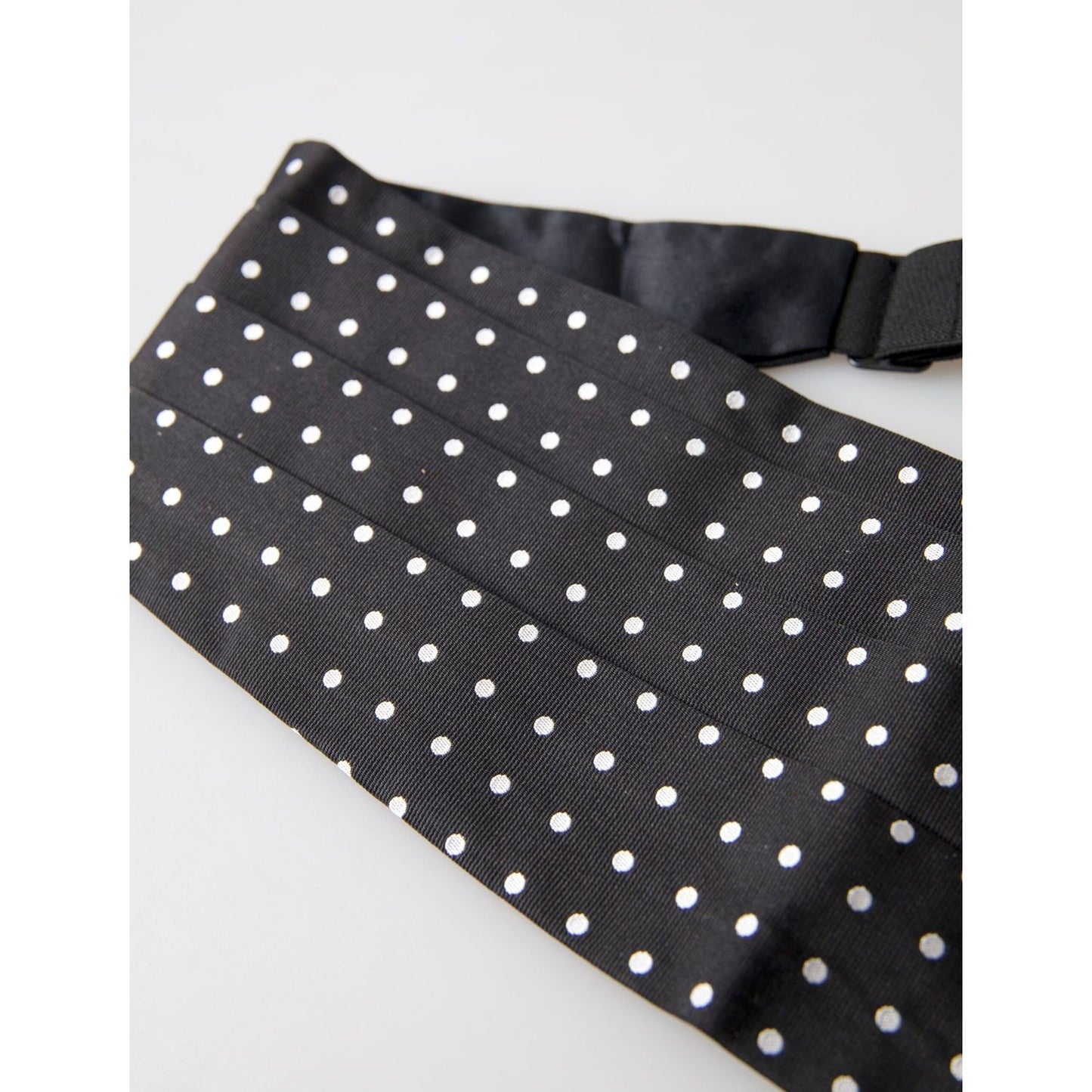 Dolce & Gabbana Elegant Silk Black & White Polka Dot Cummerbund Dolce & Gabbana Lavender