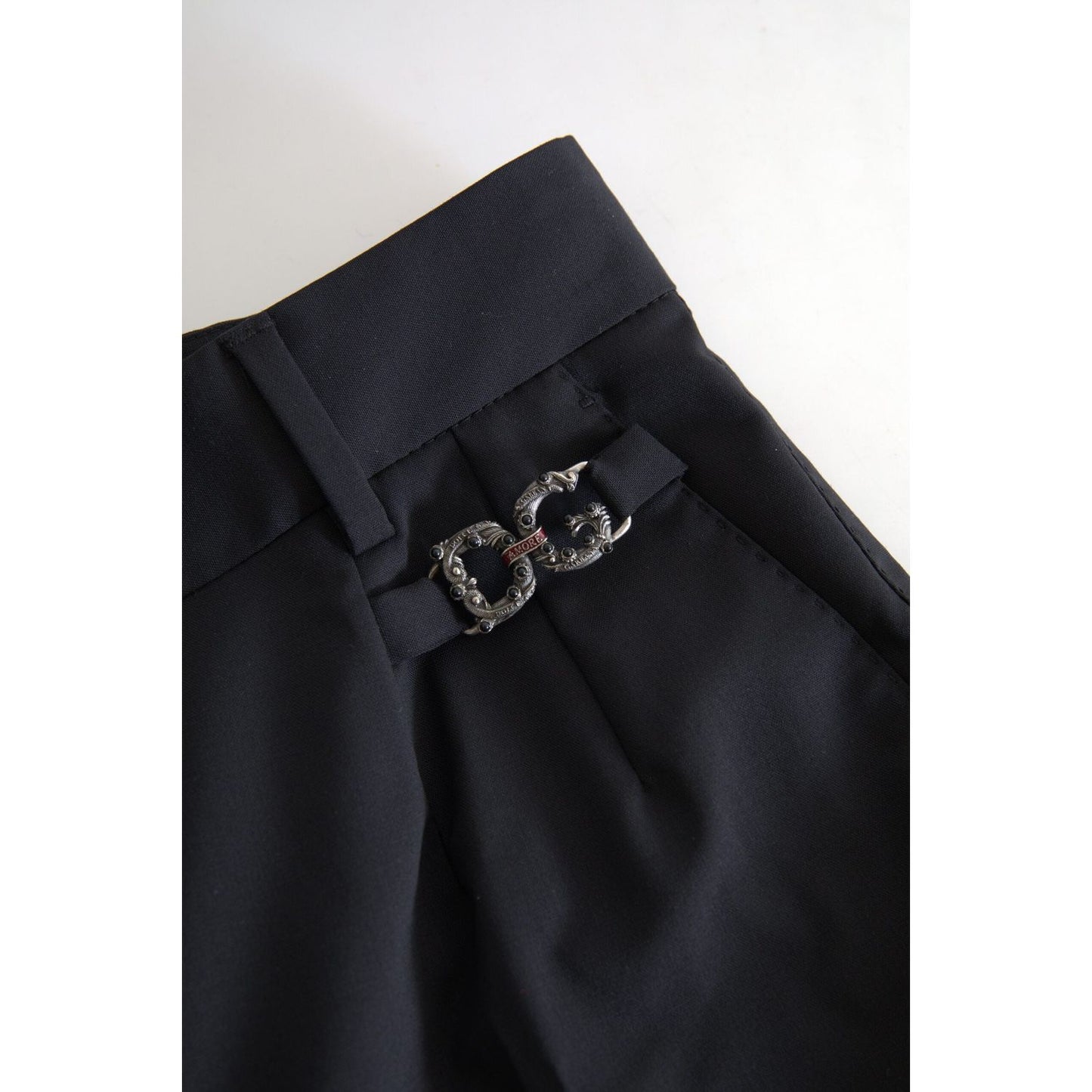 Dolce & Gabbana Elegant High-Waist Tapered Wool Pants Dolce & Gabbana Lavender
