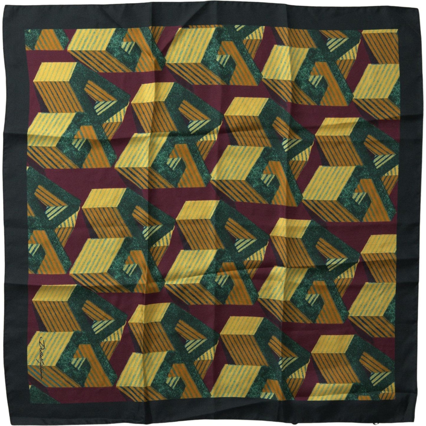 Dolce & Gabbana Elegant Multicolor Silk Men's Square Scarf Dolce & Gabbana Dark Slate Gray