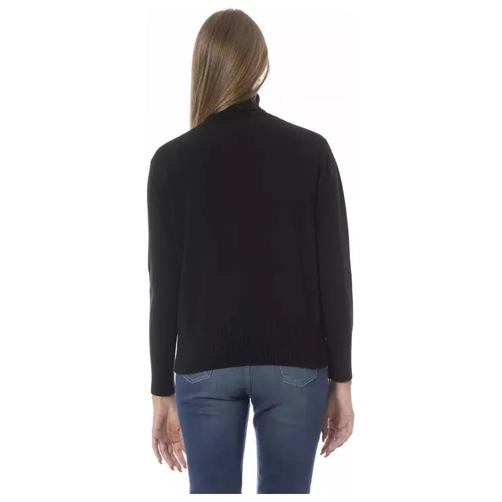 Baldinini Trend Black Wool Women Sweater Baldinini Trend Dark Slate Gray