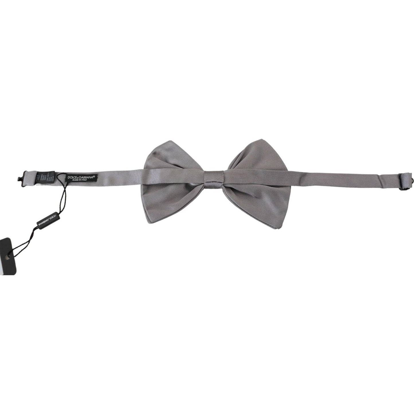 Dolce & Gabbana Elegant Silver Gray Silk Bow Tie Dolce & Gabbana Slate Gray