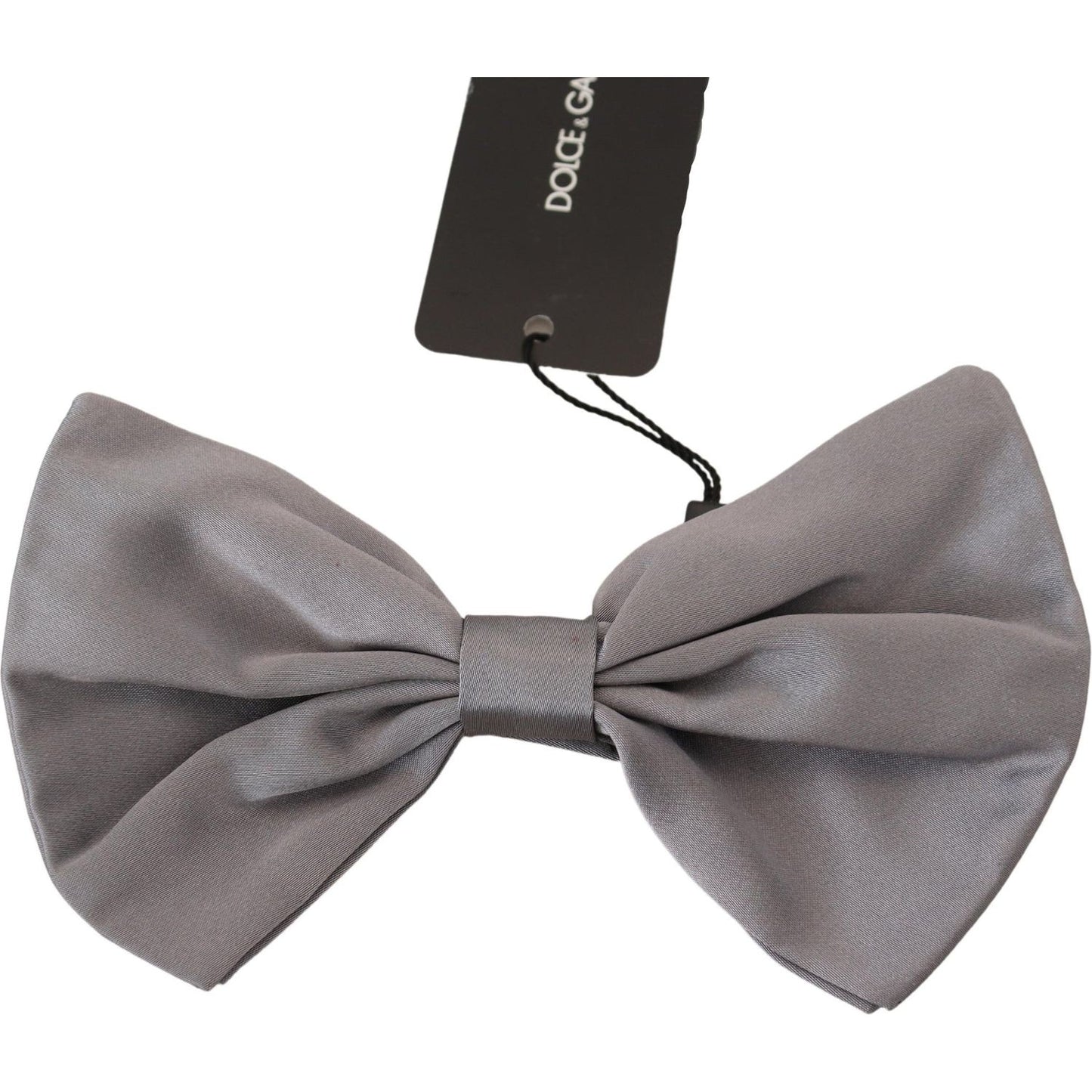 Dolce & Gabbana Elegant Silver Gray Silk Bow Tie Dolce & Gabbana Dim Gray