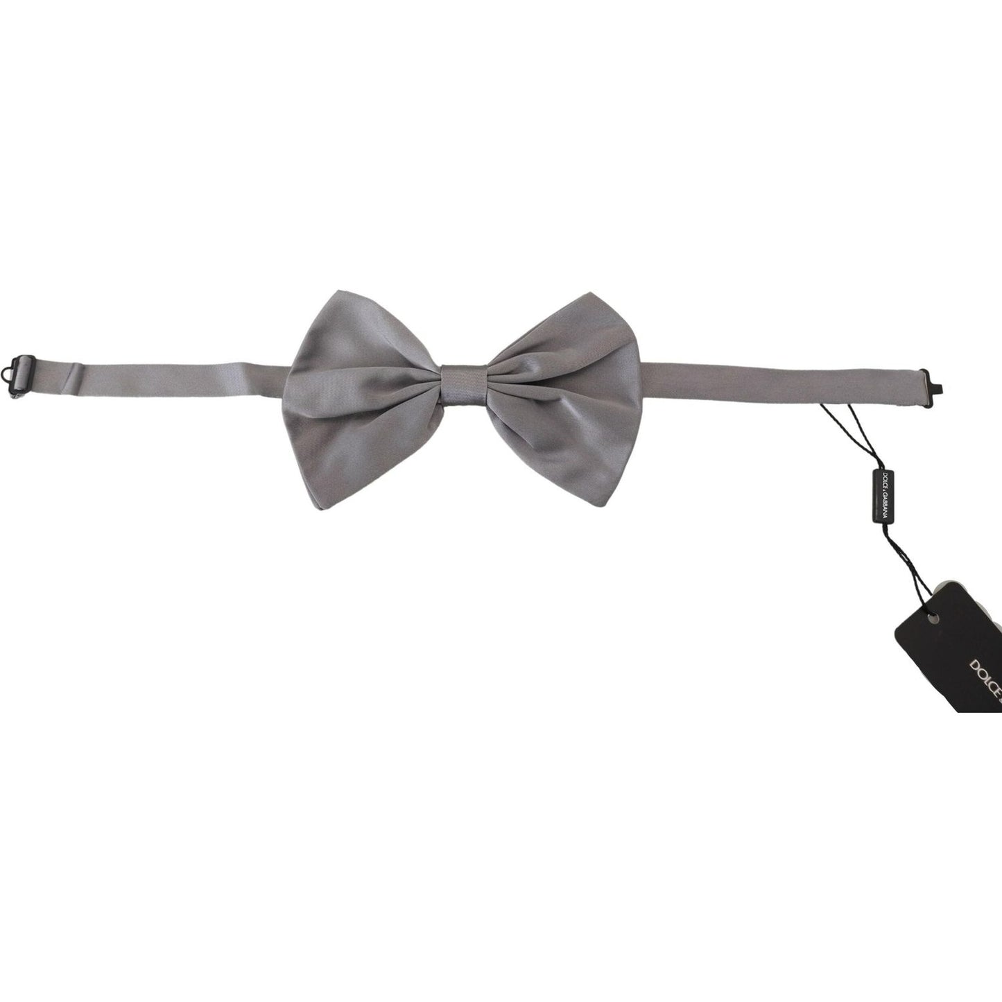 Dolce & Gabbana Elegant Silver Gray Silk Bow Tie Dolce & Gabbana Slate Gray