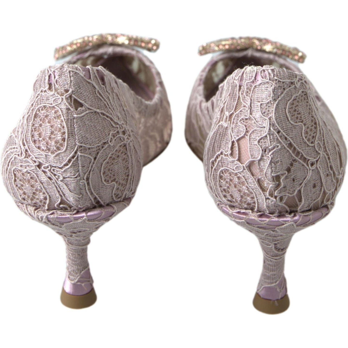 Dolce & Gabbana Elegant Pink Crystal Embellished Heels Dolce & Gabbana Light Slate Gray