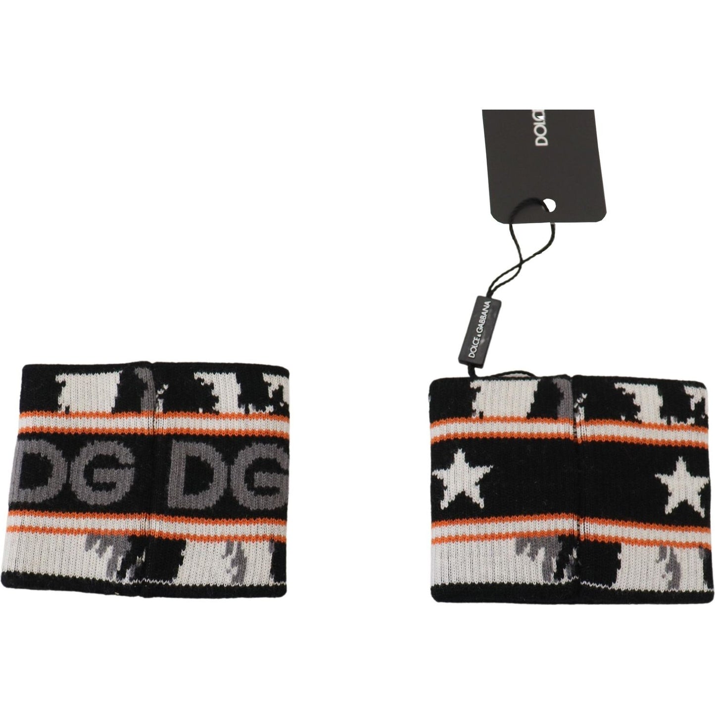 Dolce & Gabbana Elegant Wool-Cashmere DG Queen Wrist Wrap Dolce & Gabbana Dark Slate Gray