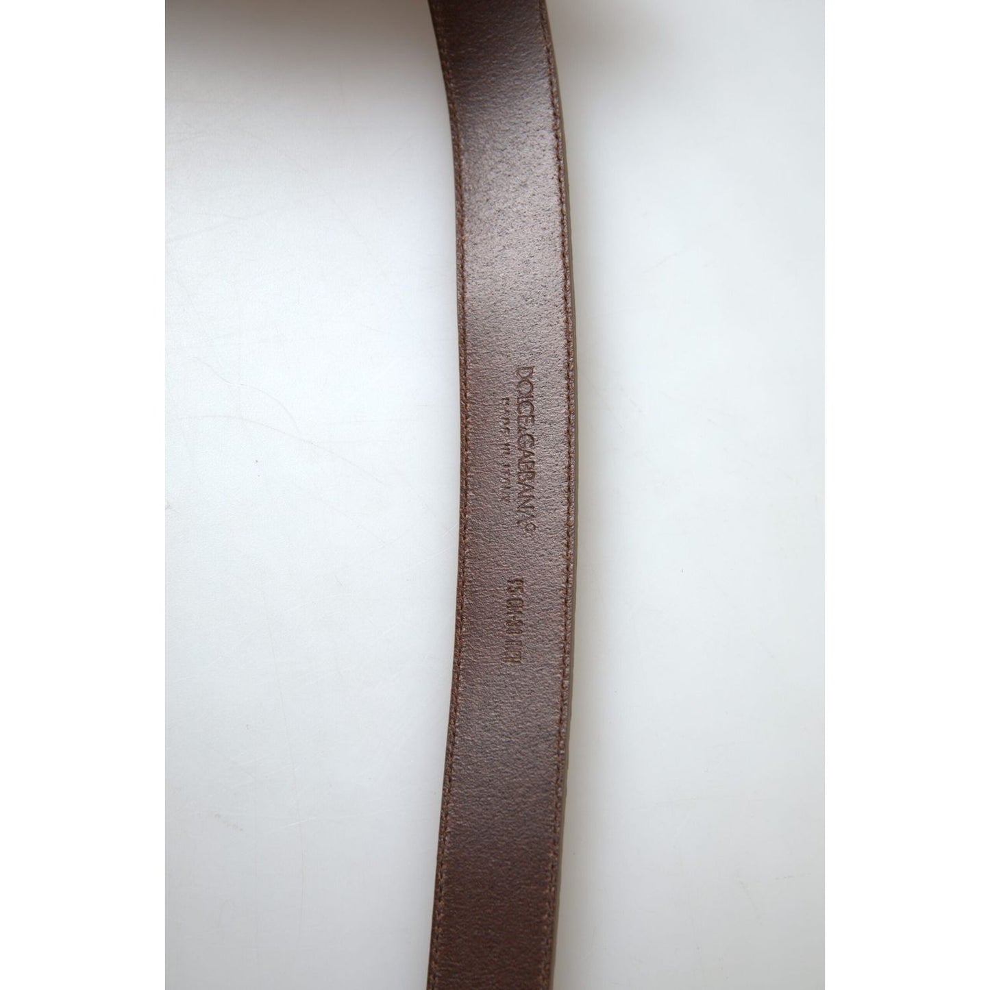 Dolce & Gabbana Elegant Beige Leather Belt with Metal Buckle Dolce & Gabbana Light Gray