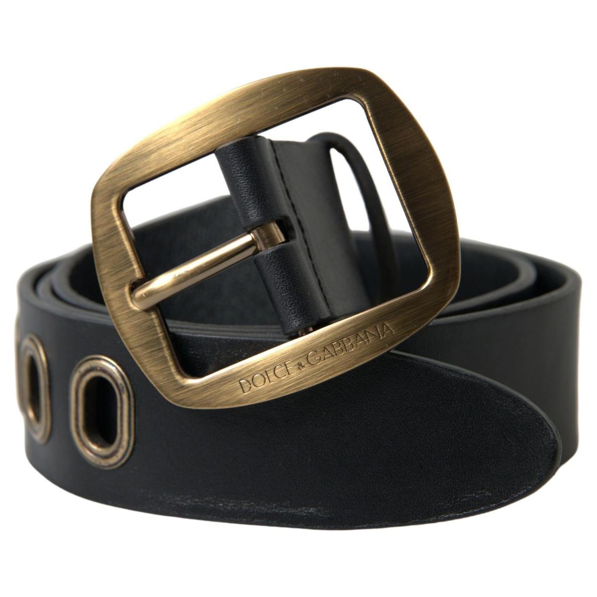 Dolce & Gabbana Sleek Italian Leather Belt with Metal Buckle Dolce & Gabbana Dark Slate Gray