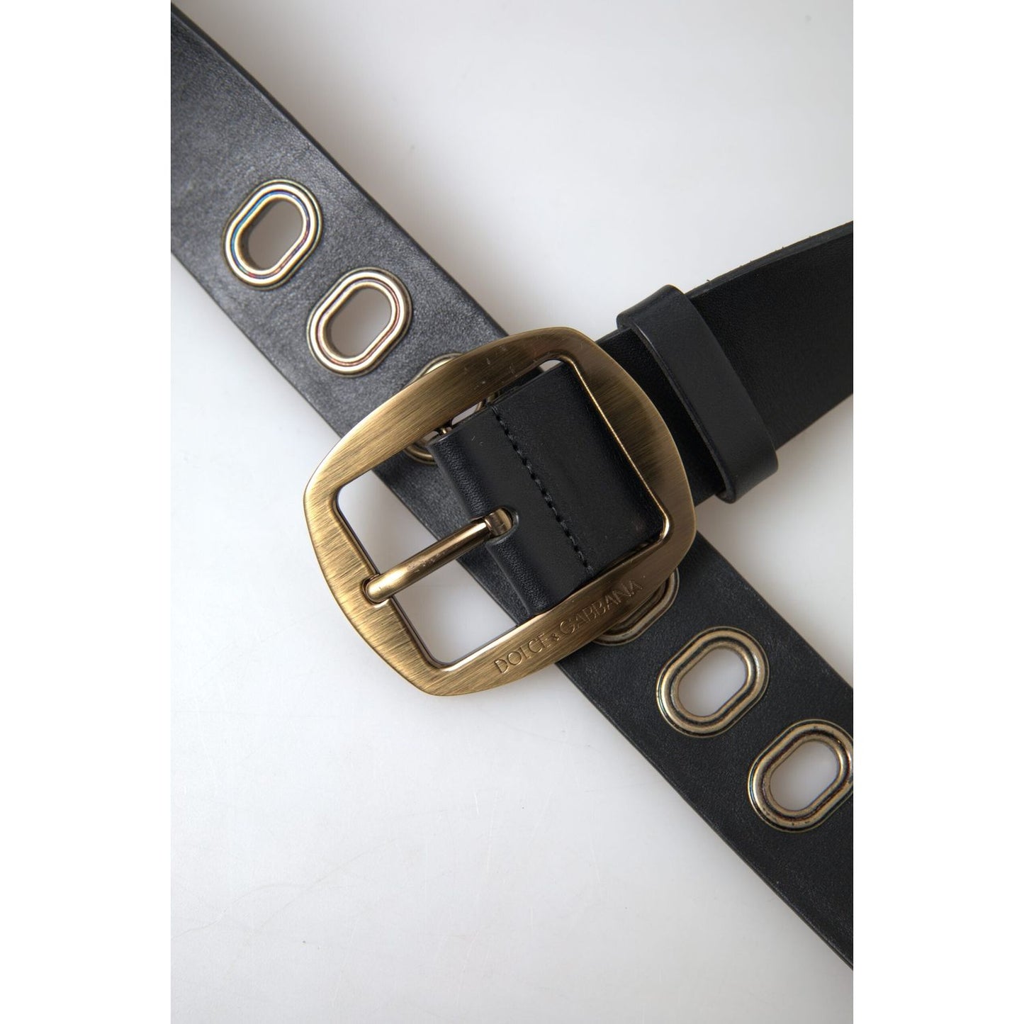 Dolce & Gabbana Sleek Italian Leather Belt with Metal Buckle Dolce & Gabbana Dark Slate Gray