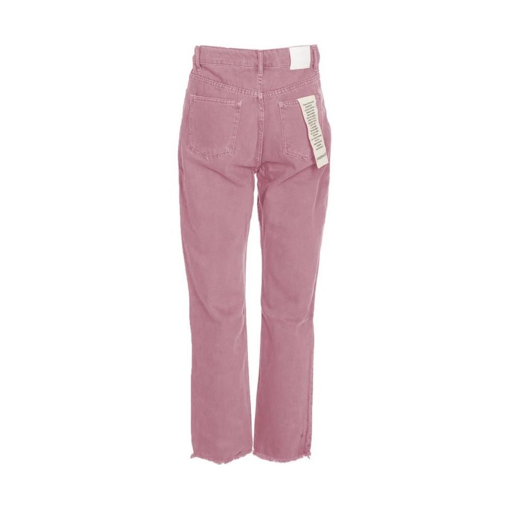 Hinnominate Chic Pink Raw Cut Bottom Jeans Hinnominate Rosy Brown