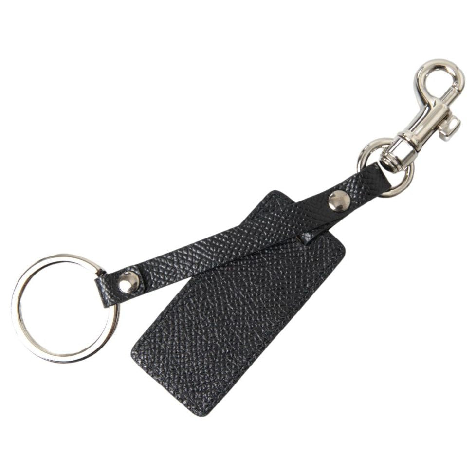 Dolce & Gabbana Elegant Black Leather Keyring Accessory Dolce & Gabbana Dark Slate Gray