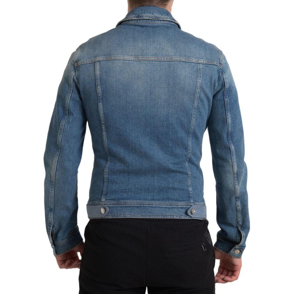 Dolce & Gabbana Elegant Blue Denim Stretch Jacket Dolce & Gabbana Dim Gray
