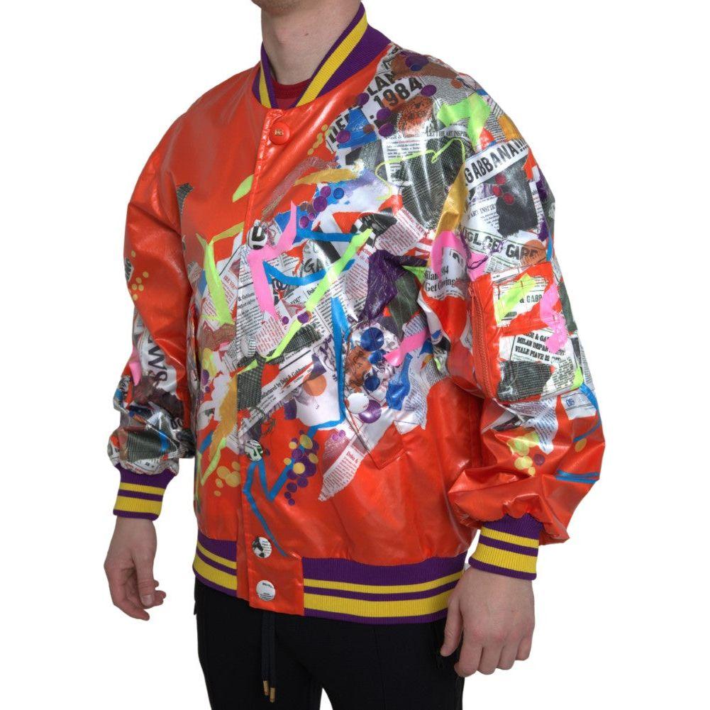 Dolce & Gabbana Elegant Orange Bomber Jacket - Men's Luxury Outerwear Dolce & Gabbana Sienna