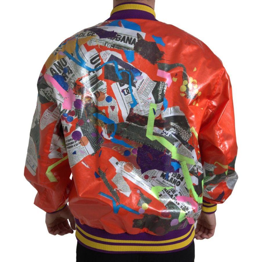 Dolce & Gabbana Elegant Orange Bomber Jacket - Men's Luxury Outerwear Dolce & Gabbana Sienna