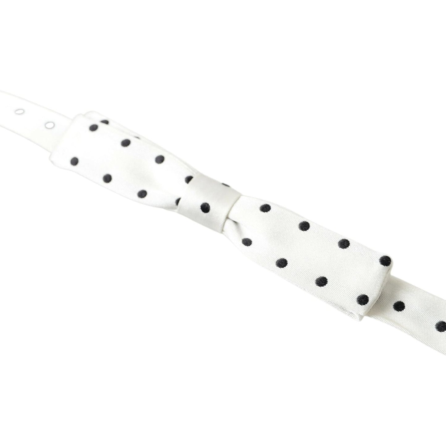 Dolce & Gabbana Stylish Polka Dot Silk Bow Tie Dolce & Gabbana White Smoke