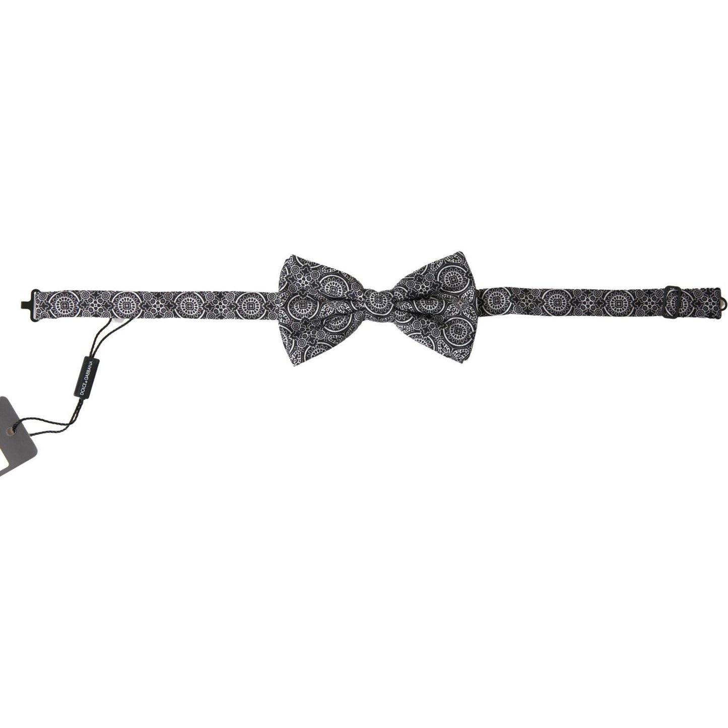 Dolce & Gabbana Elegant Black & White Silk Bow Tie Dolce & Gabbana Dark Slate Gray