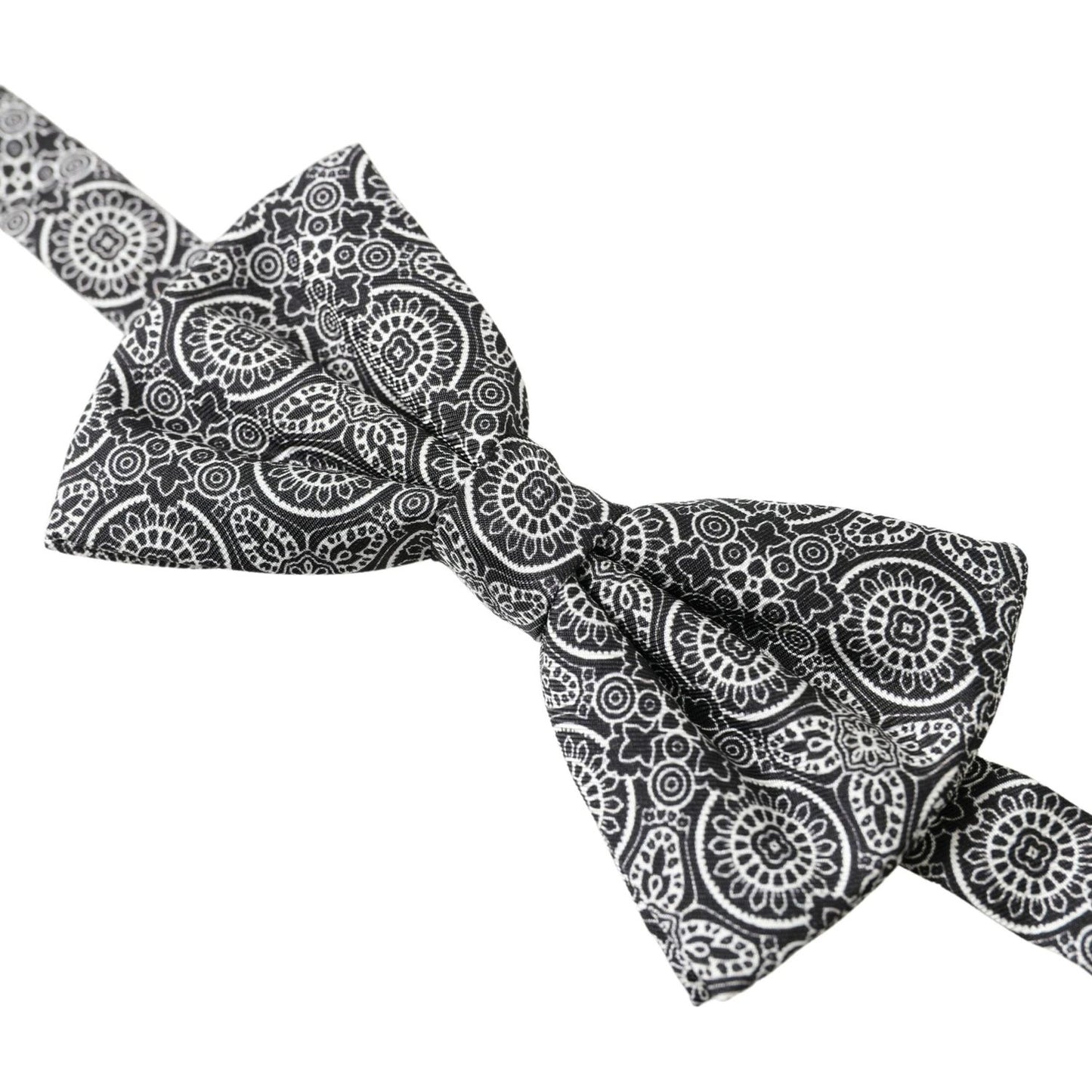 Dolce & Gabbana Elegant Black & White Silk Bow Tie Dolce & Gabbana Dark Slate Gray