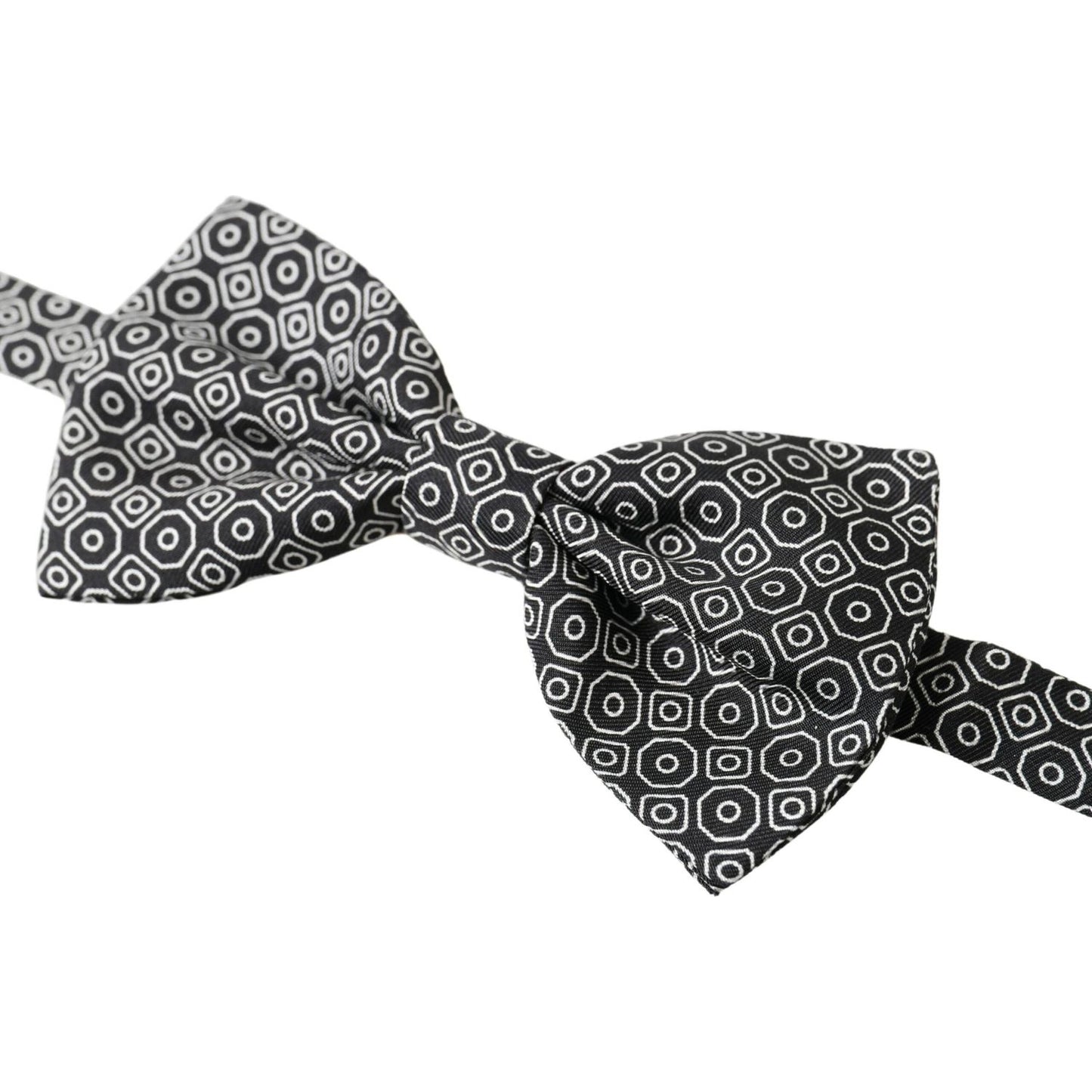 Dolce & Gabbana Elegant Black and White Silk Bow Tie Dolce & Gabbana Light Gray