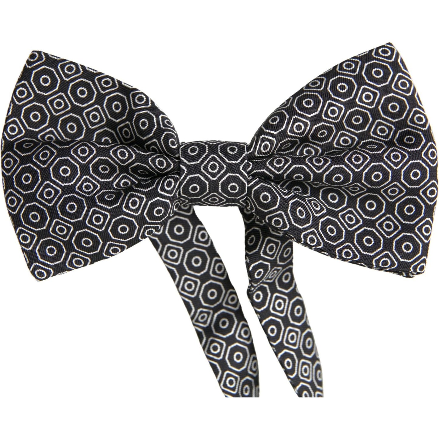 Dolce & Gabbana Elegant Black and White Silk Bow Tie Dolce & Gabbana Dark Slate Gray