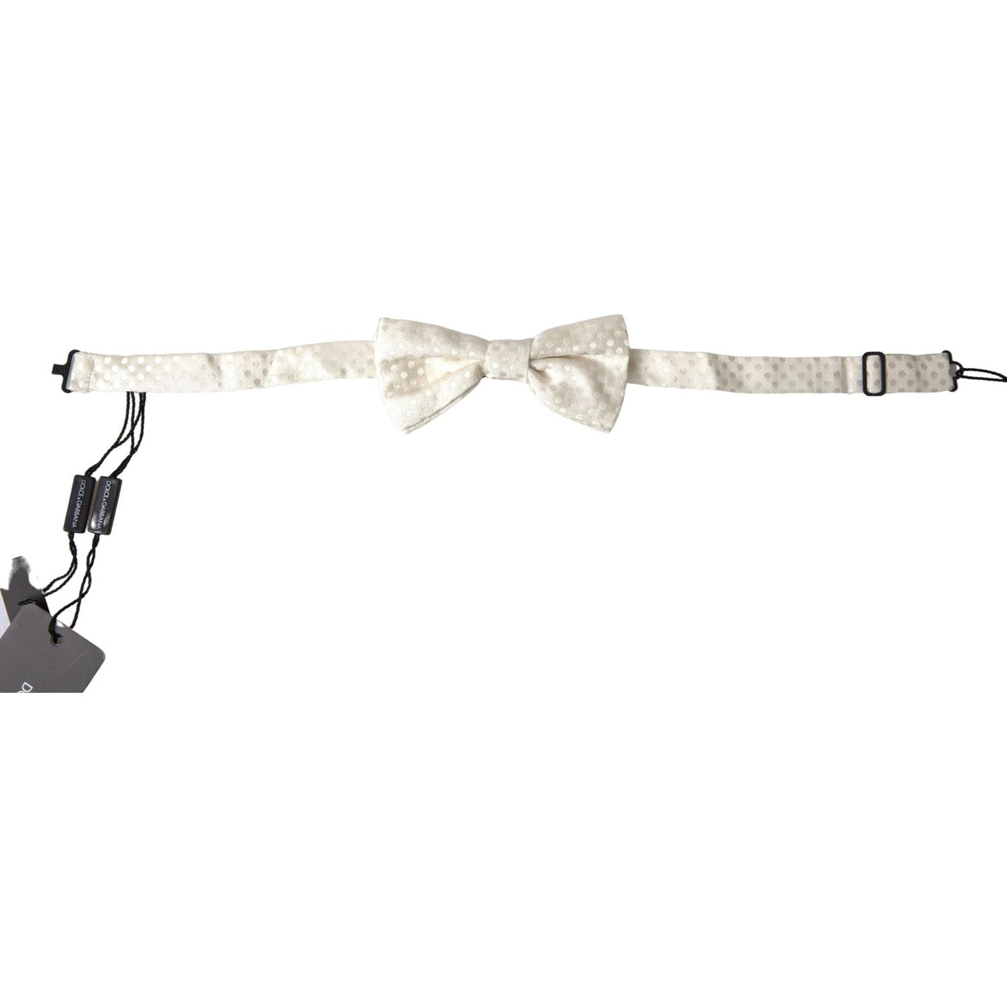 Dolce & Gabbana Elegant Ivory Fantasy Pattern Silk Bow Tie Dolce & Gabbana Light Gray