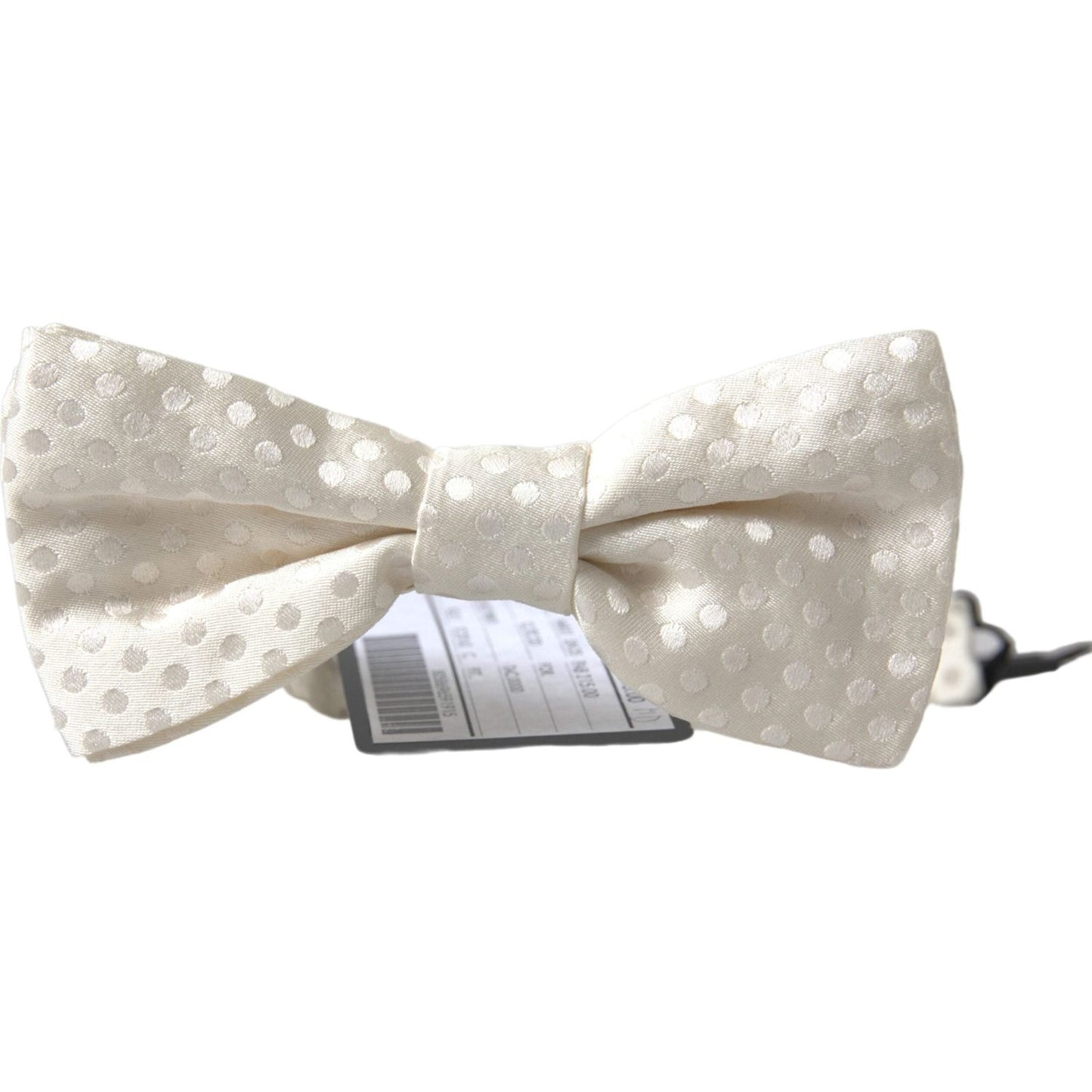 Dolce & Gabbana Elegant Ivory Fantasy Pattern Silk Bow Tie Dolce & Gabbana Dark Gray