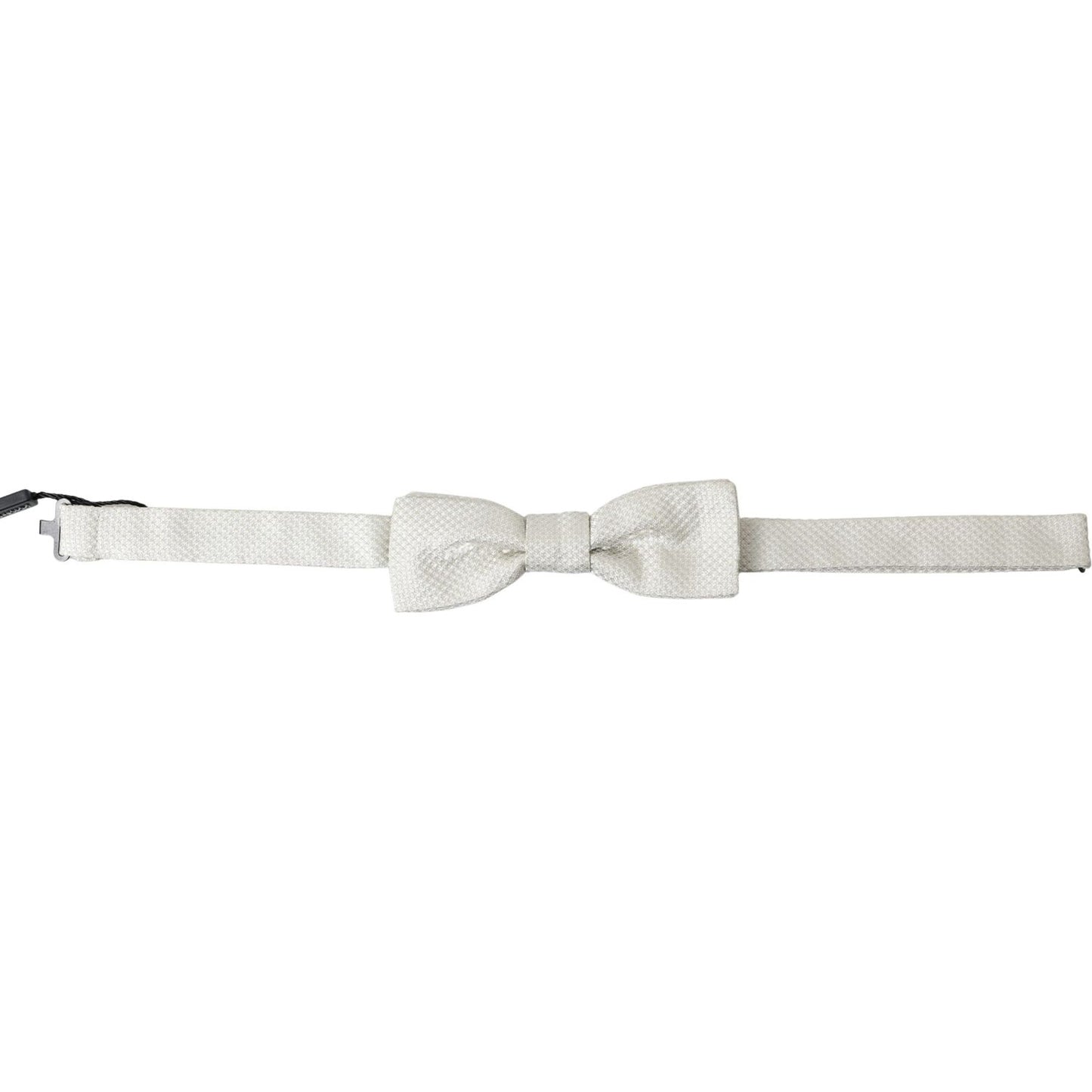 Dolce & Gabbana Elegant Ivory Silk Bow Tie Dolce & Gabbana Light Gray