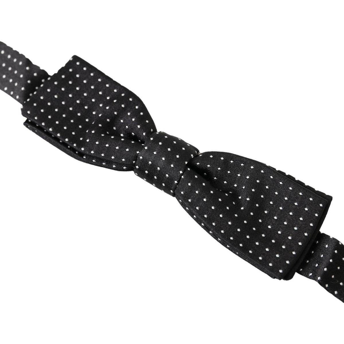 Dolce & Gabbana Elegant Silk Black Bow Tie Dolce & Gabbana Dark Slate Gray