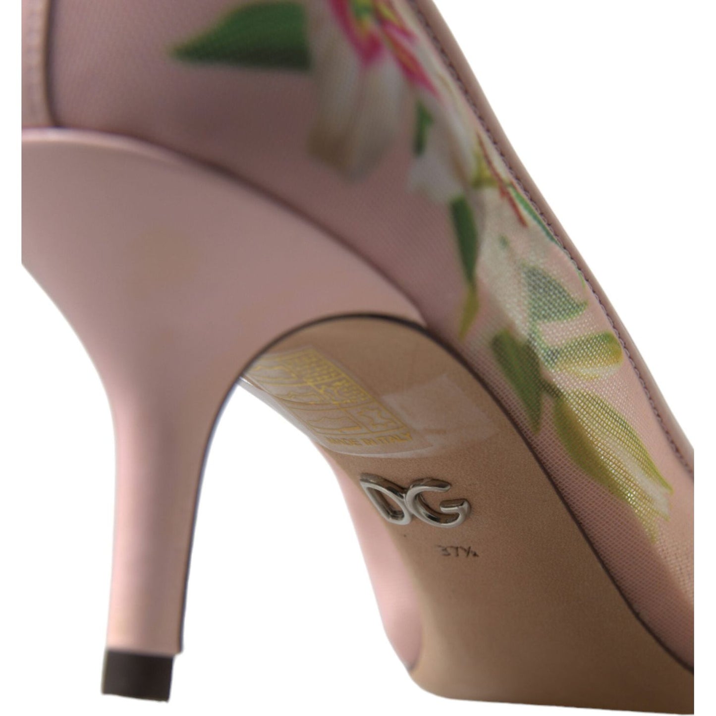 Dolce & Gabbana Elegant Pink Floral Crystal Pumps Dolce & Gabbana Dim Gray
