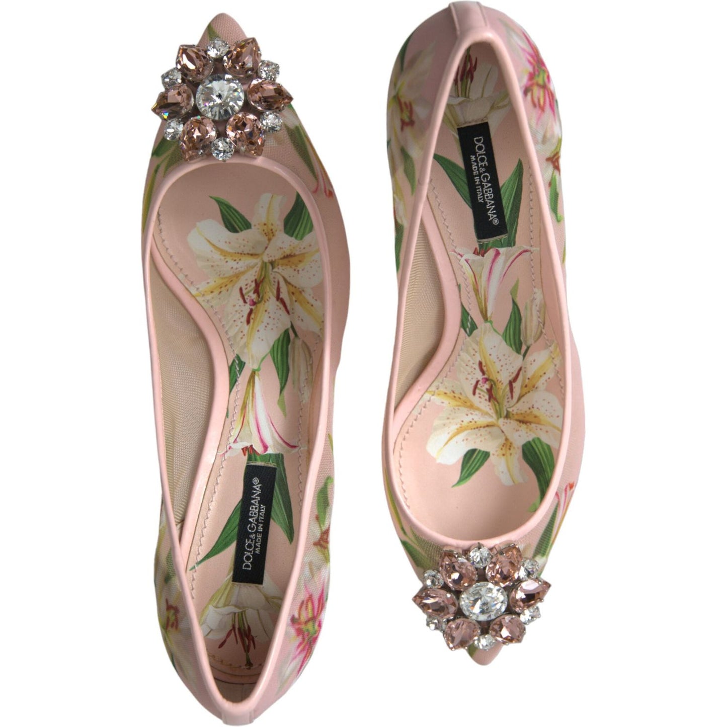 Dolce & Gabbana Elegant Pink Floral Crystal Pumps Dolce & Gabbana Rosy Brown