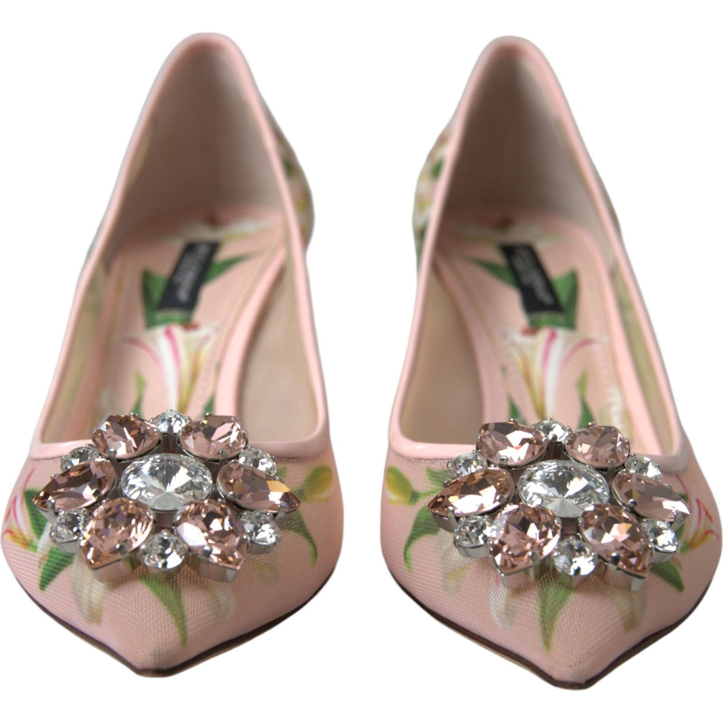 Dolce & Gabbana Elegant Pink Floral Crystal Pumps Dolce & Gabbana Rosy Brown