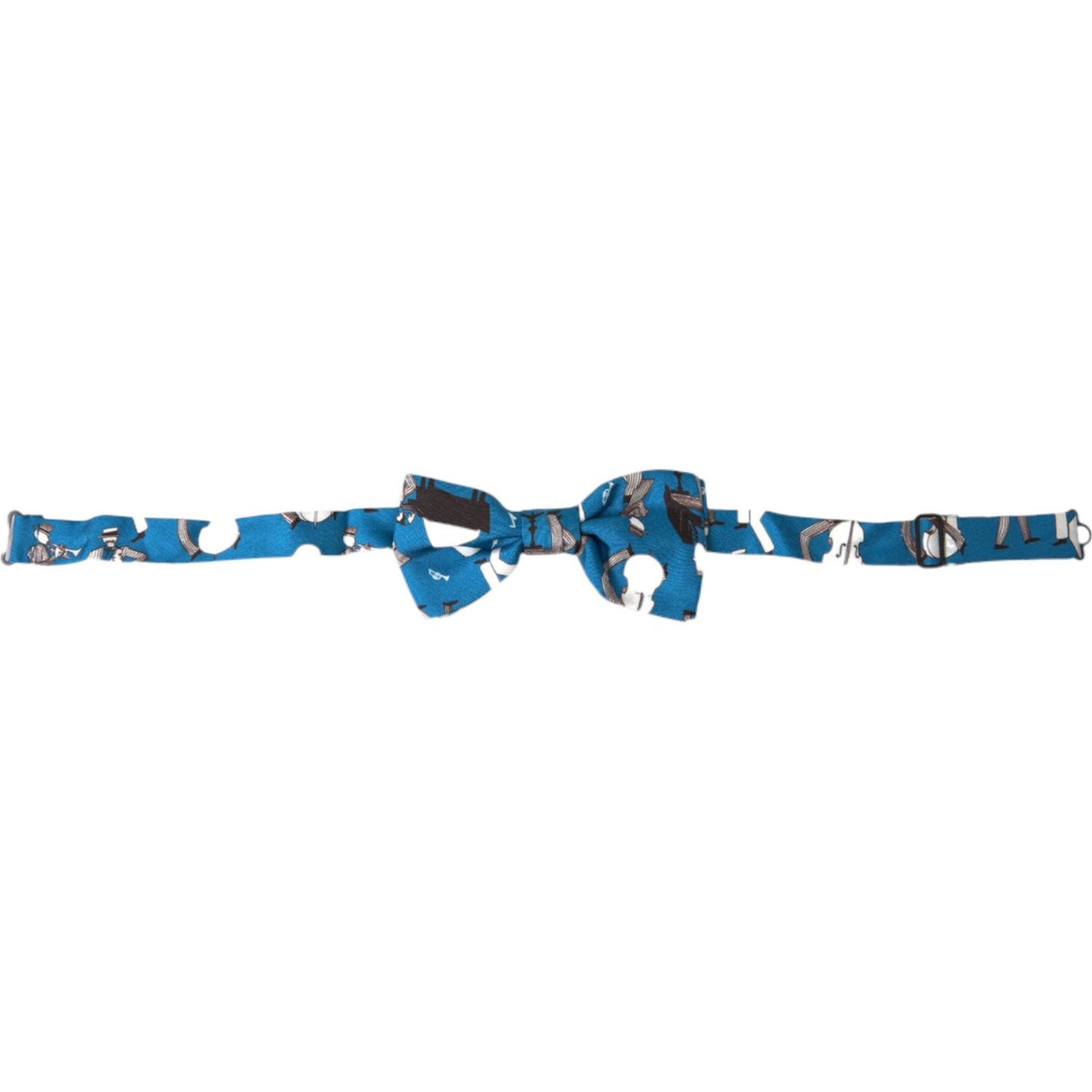Dolce & Gabbana Elegant Silk Blue Jazz Club Bow Tie Dolce & Gabbana Steel Blue