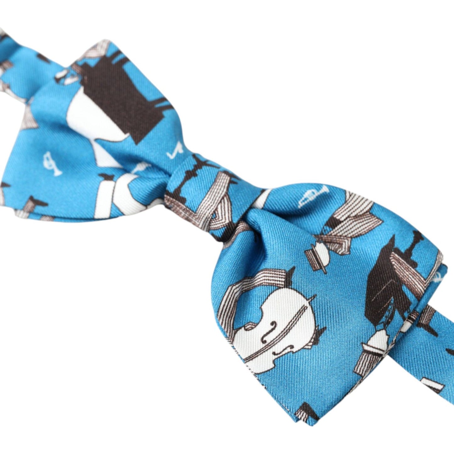 Dolce & Gabbana Elegant Silk Blue Jazz Club Bow Tie Dolce & Gabbana Steel Blue
